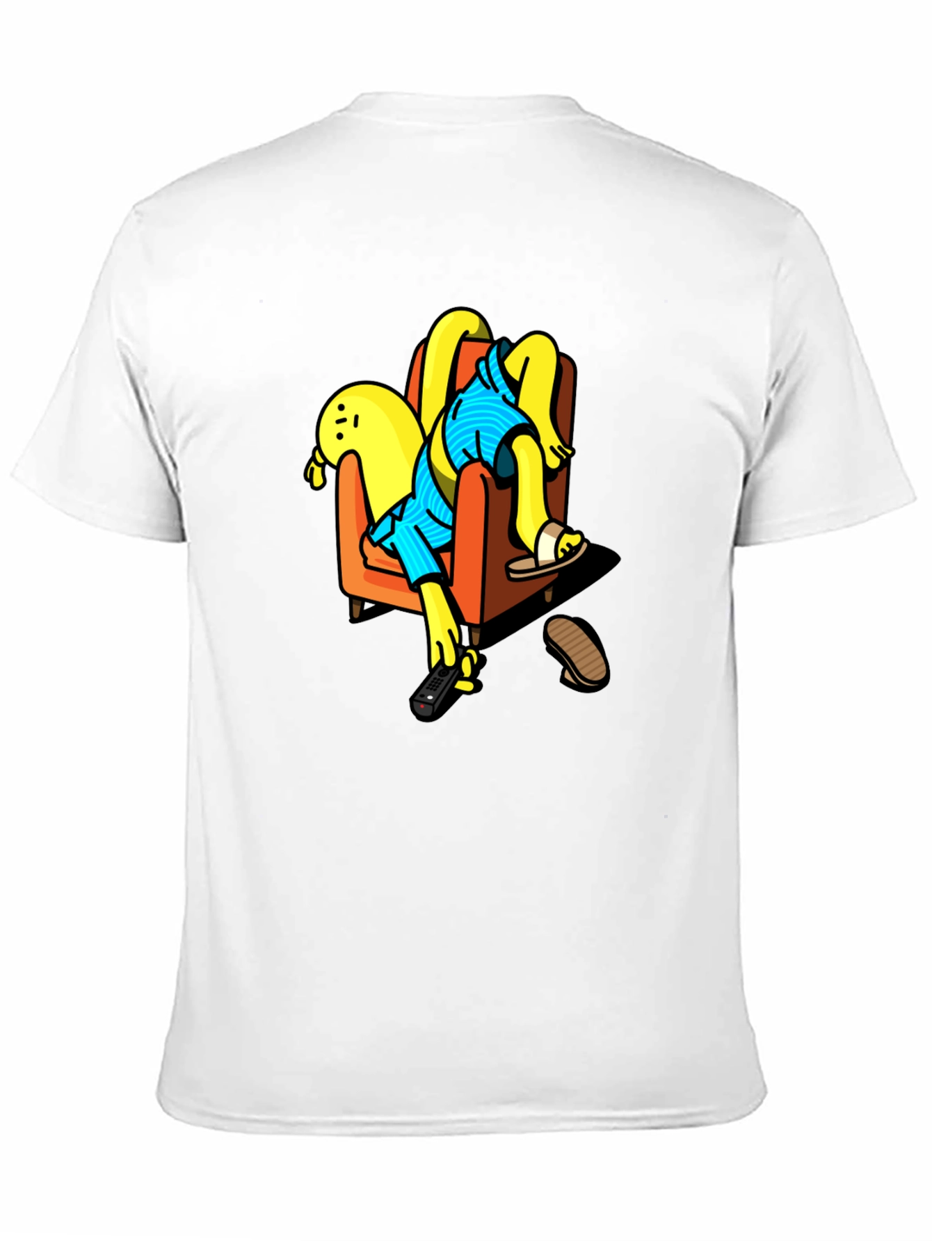 Funny Cartoon Character Relaxing Black T-Shirt