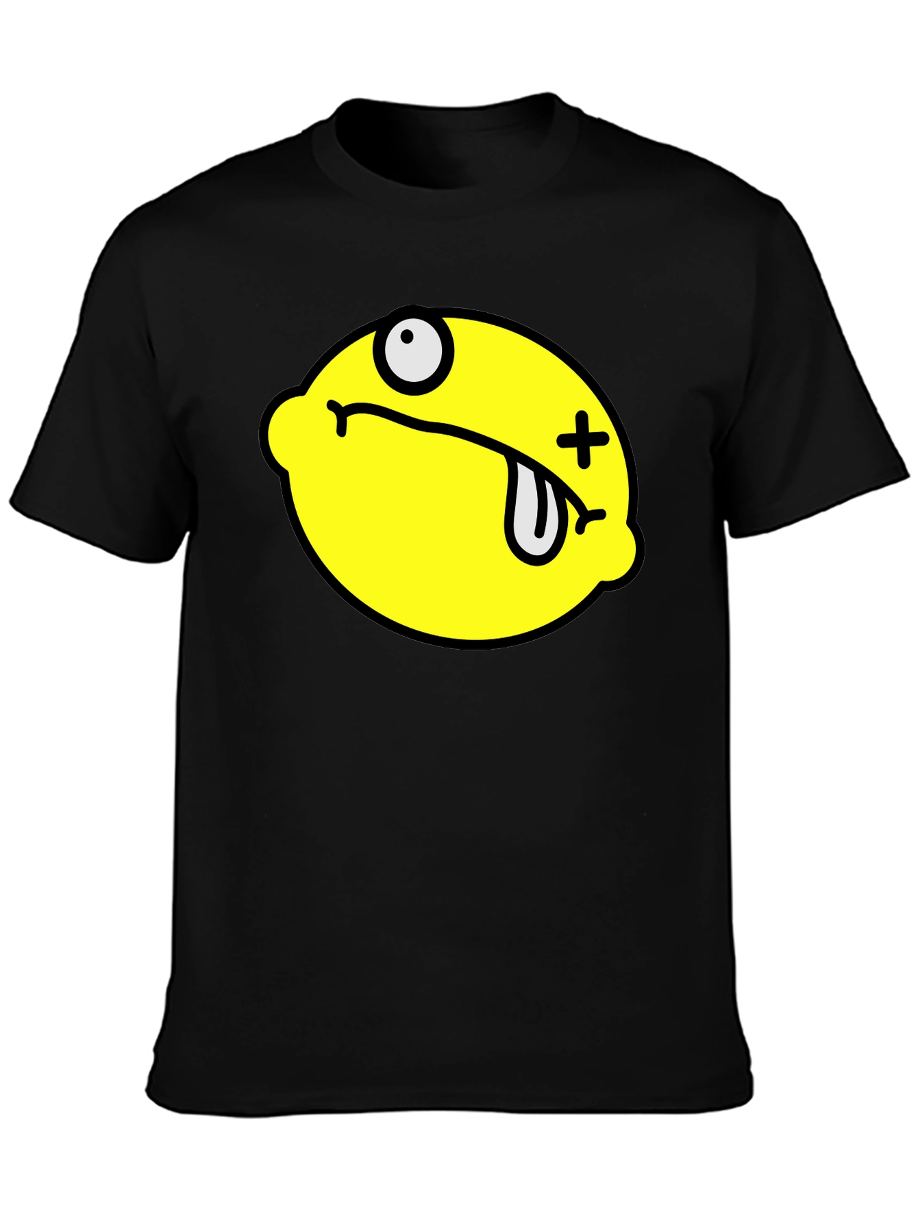 Funny Dead Lemon Graphic T-Shirt - Black