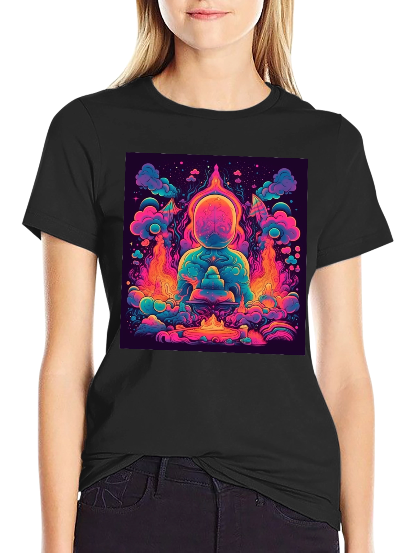 Vibrant Psychedelic Meditation Graphic Tee