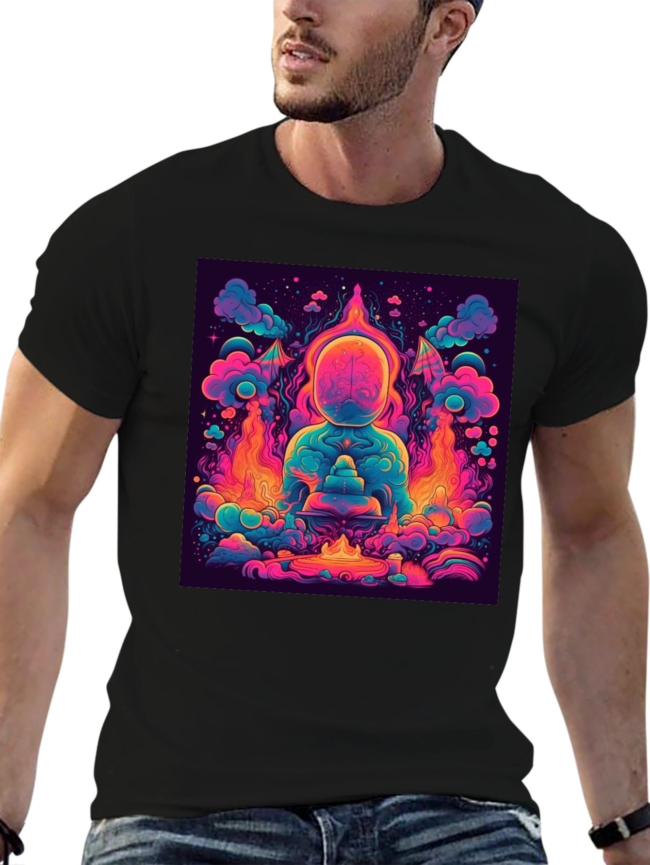 Vibrant Psychedelic Meditation Graphic Tee