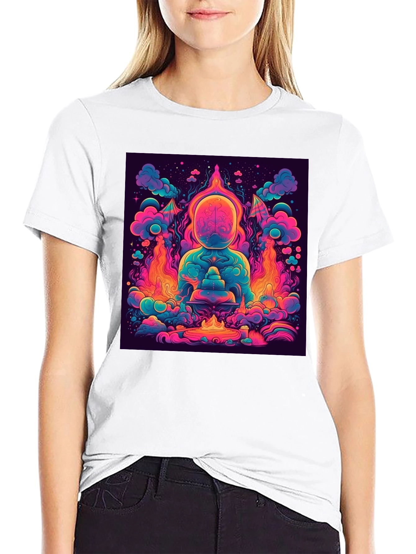 Vibrant Psychedelic Meditation Graphic Tee