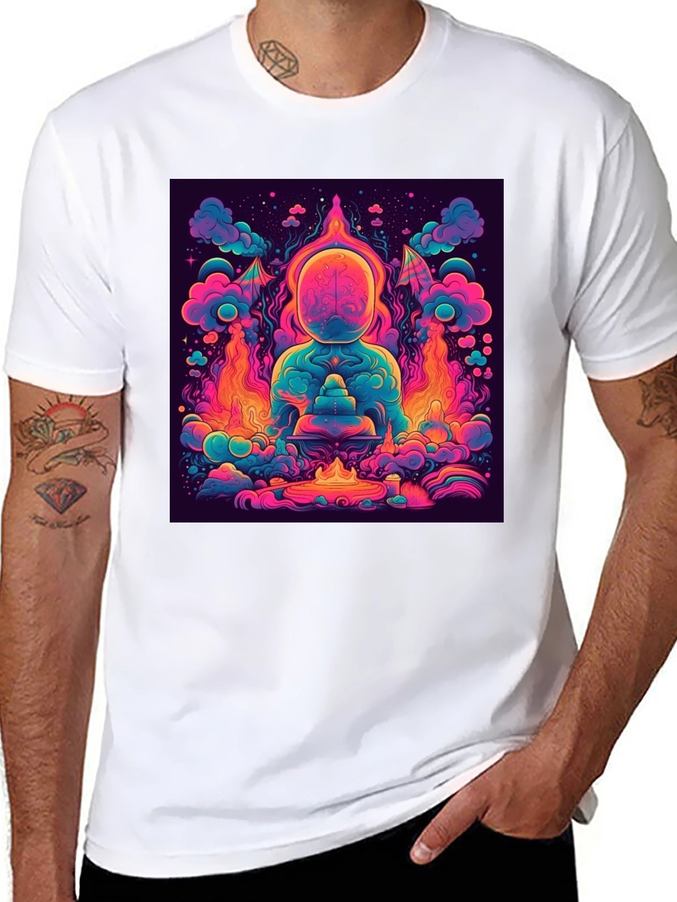 Vibrant Psychedelic Meditation Graphic Tee