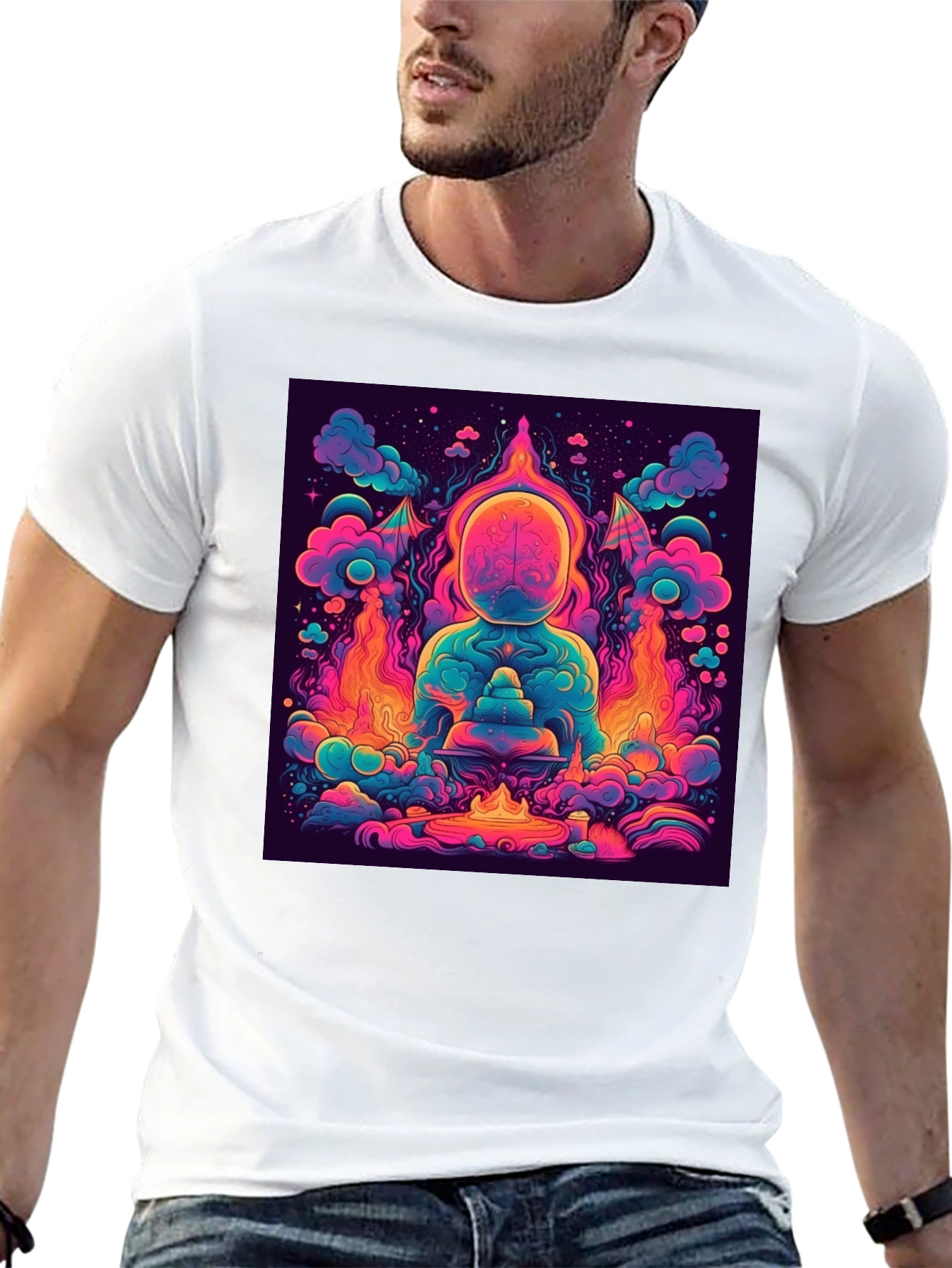 Vibrant Psychedelic Meditation Graphic Tee