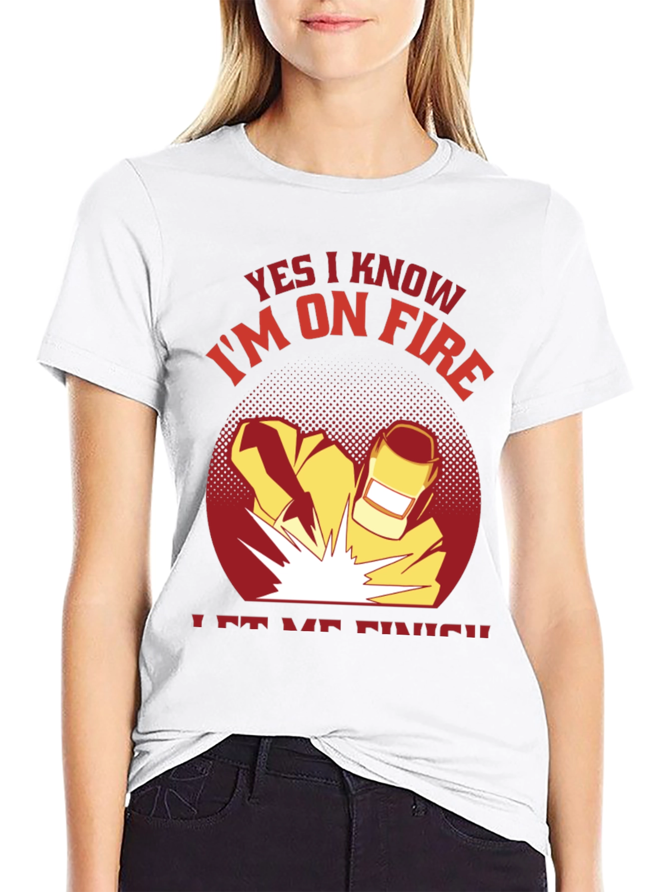 Welder On Fire Black T-Shirt
