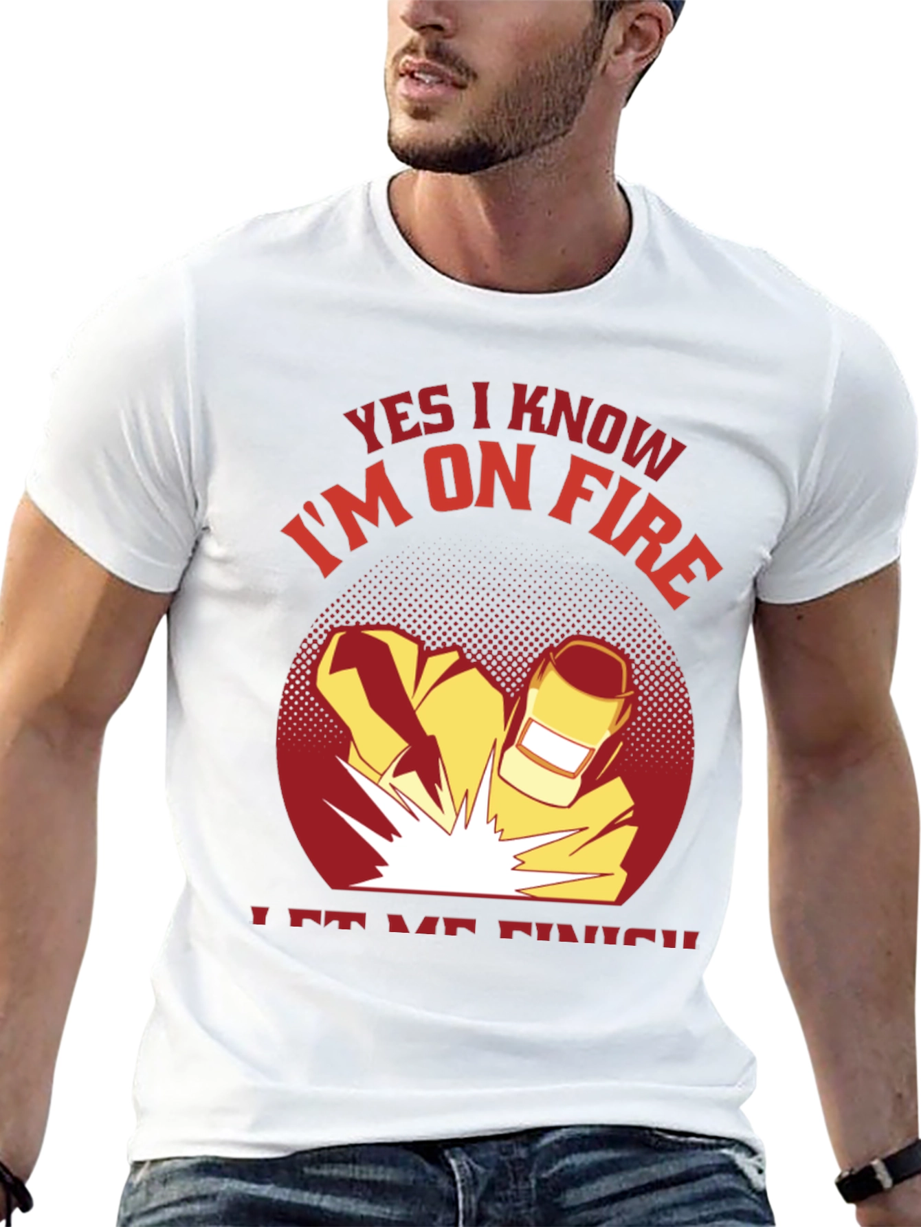 Welder On Fire Black T-Shirt