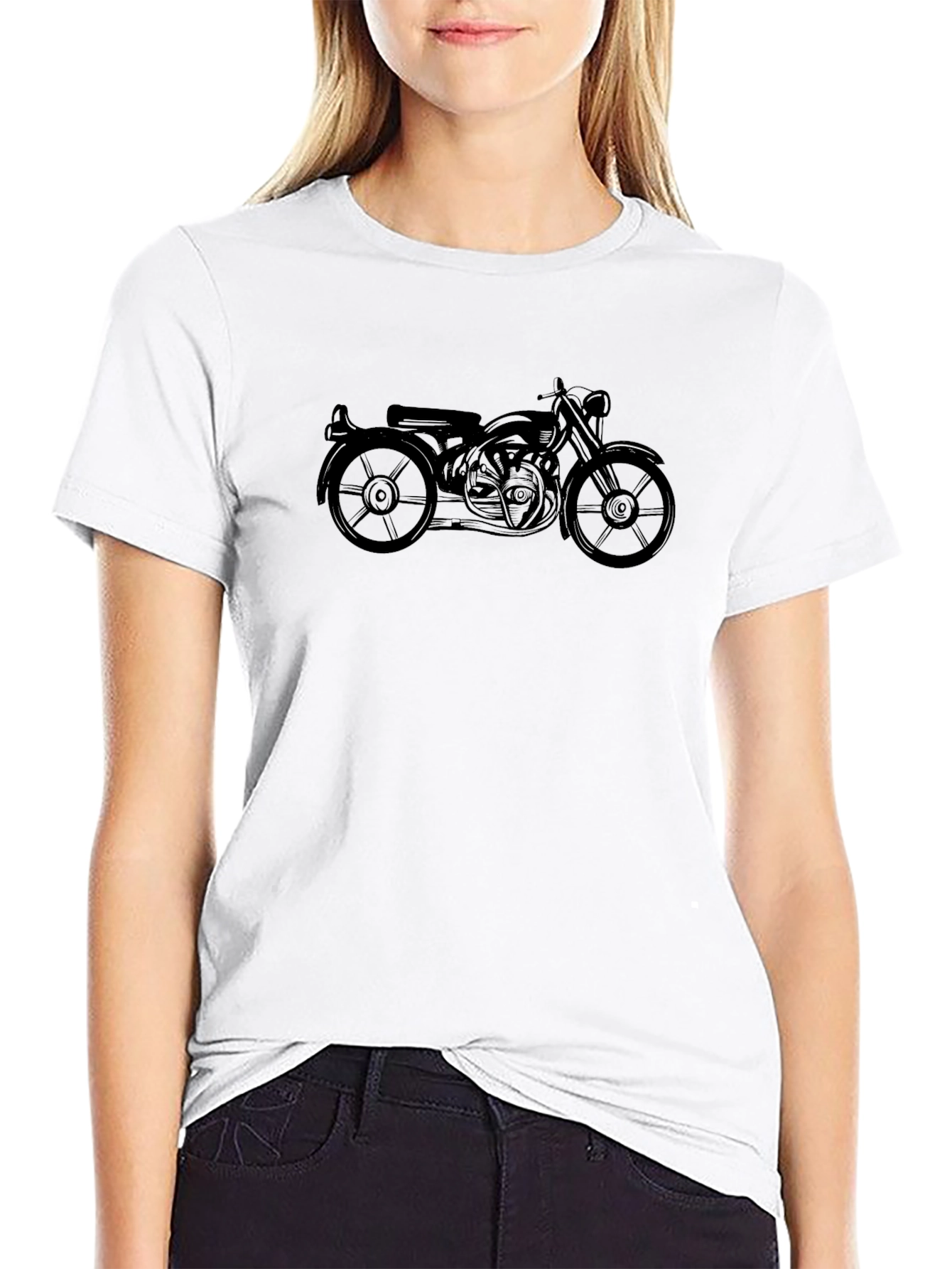 Classic Motorcycle Graphic Tee - Black