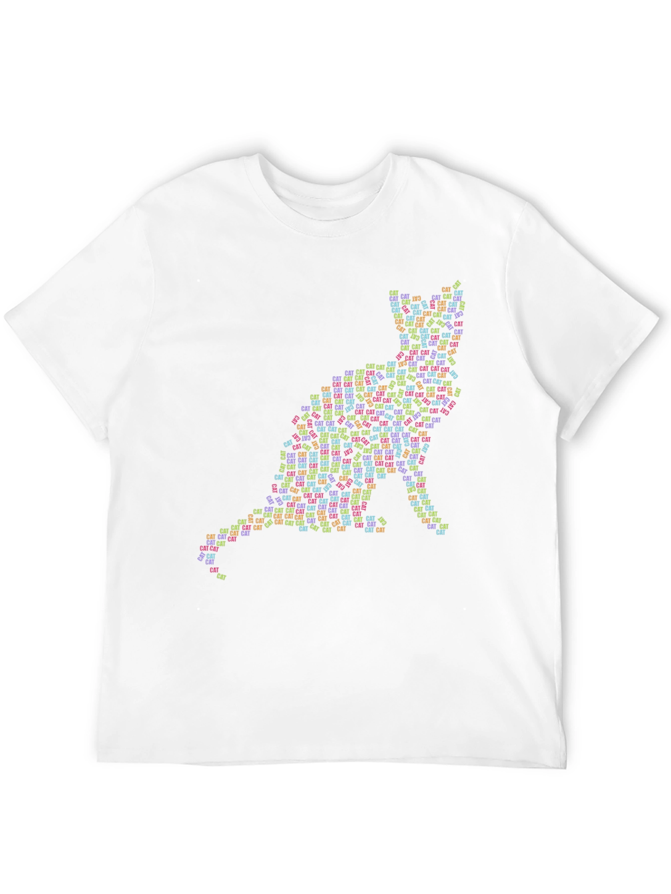 Cat Word Art T-Shirt - Black