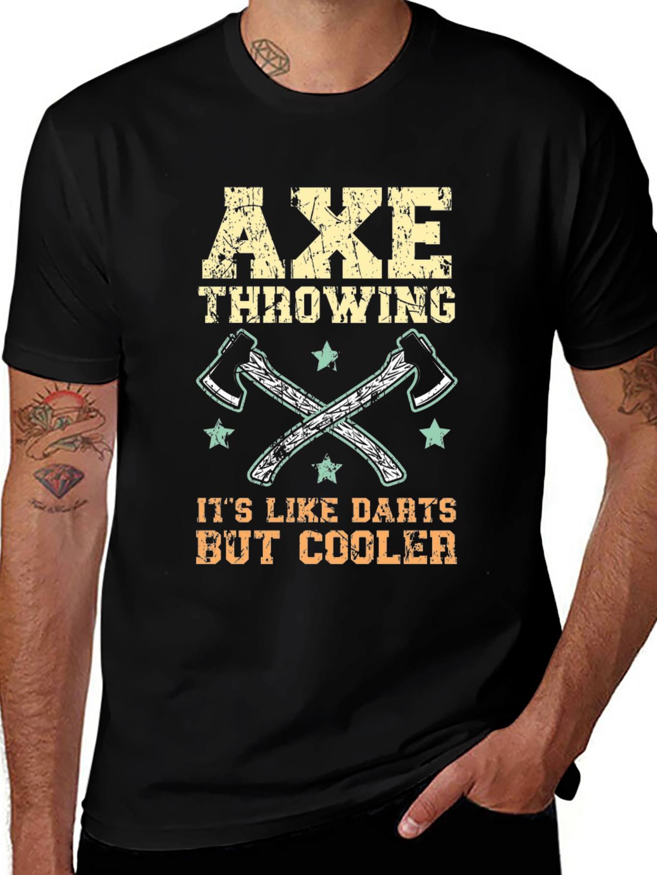 Axe Throwing Cool Graphic Tee