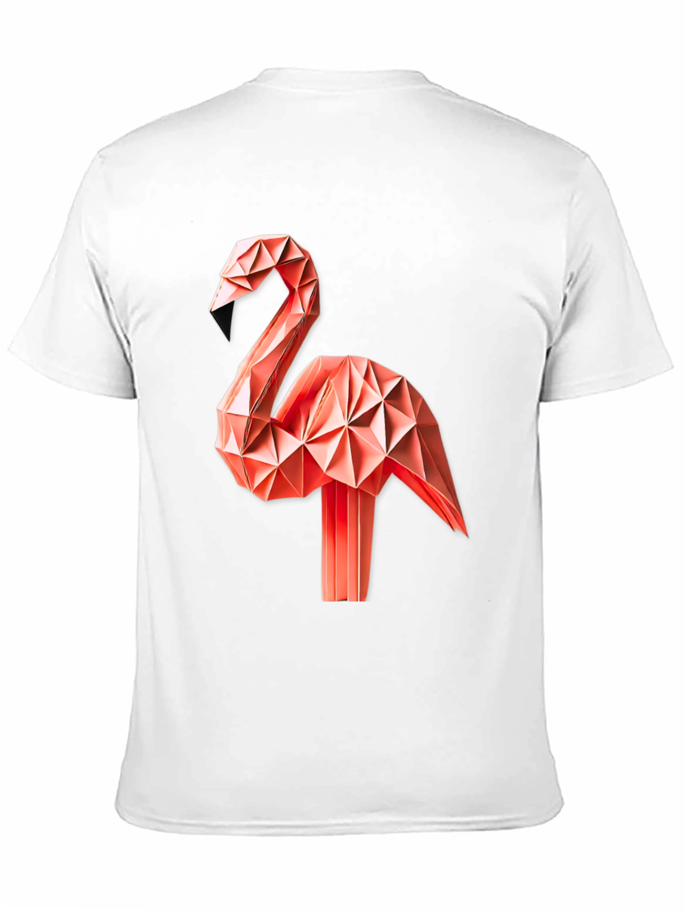 Geometric Origami Flamingo Graphic T-Shirt