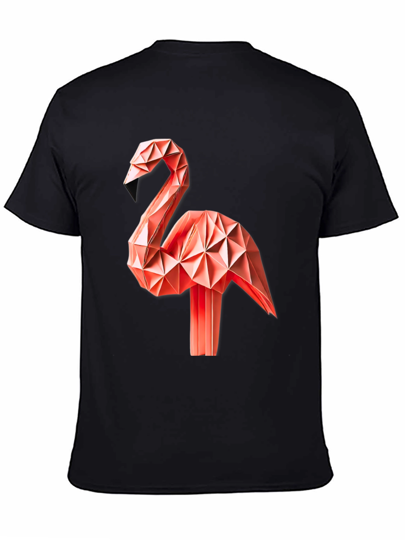 Geometric Origami Flamingo Graphic T-Shirt