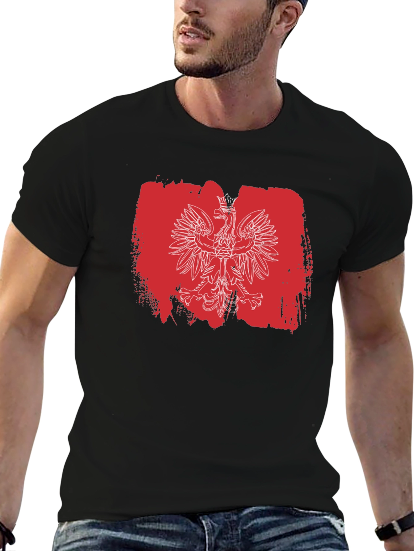 Polish Eagle T-Shirt - Red & White Flag