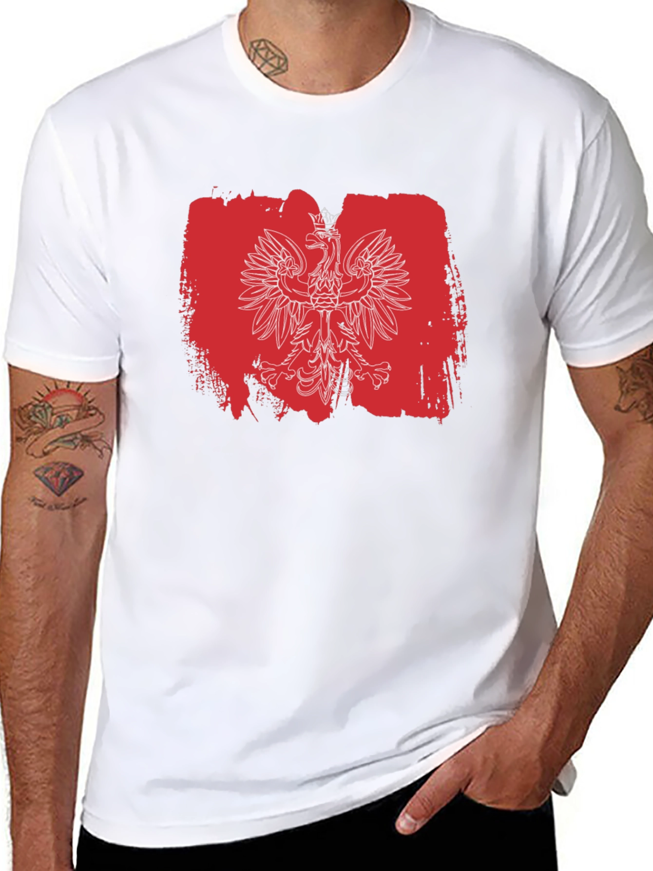 Polish Eagle T-Shirt - Red & White Flag