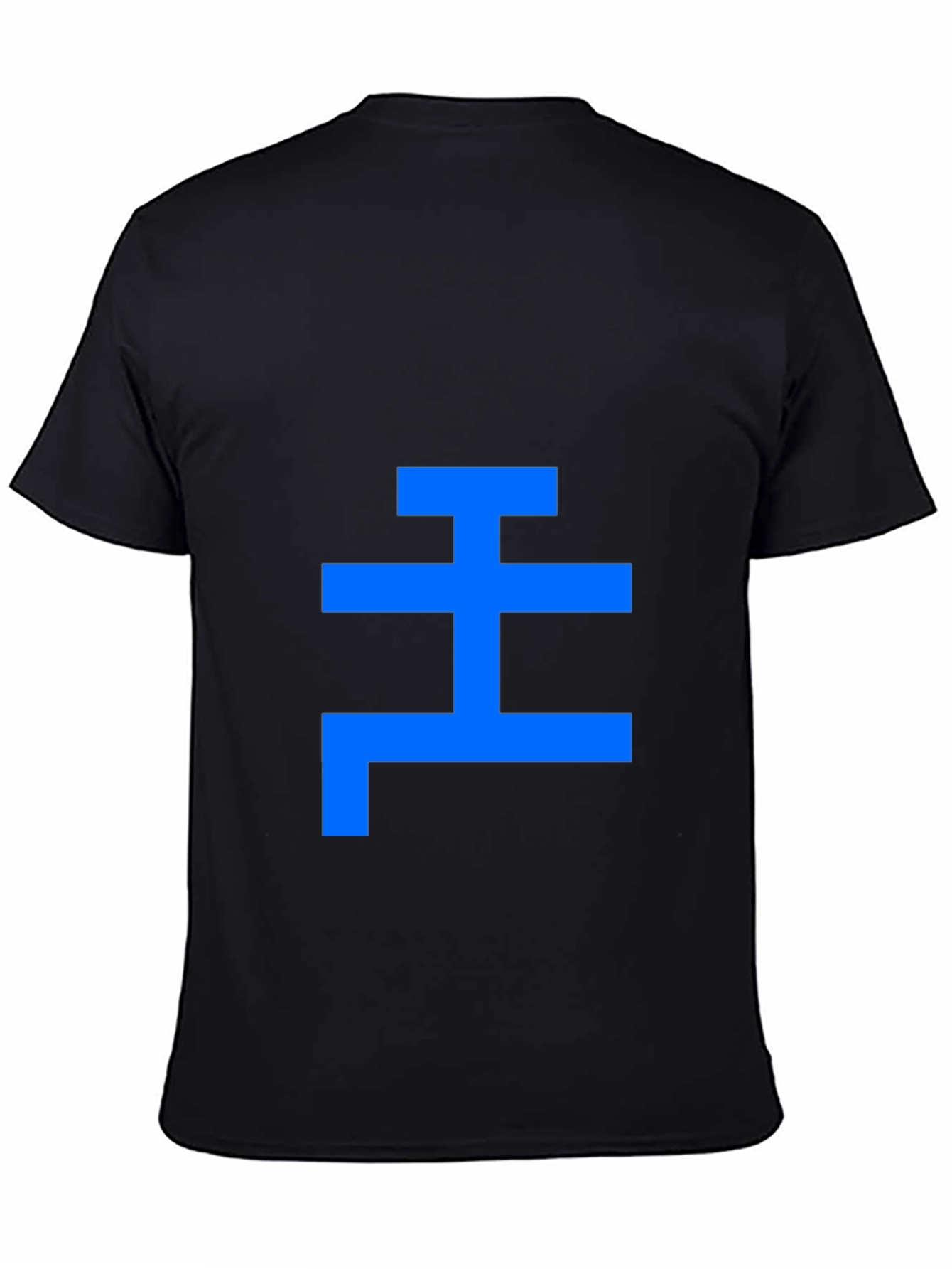 Geometric Blue Symbol Black T-Shirt