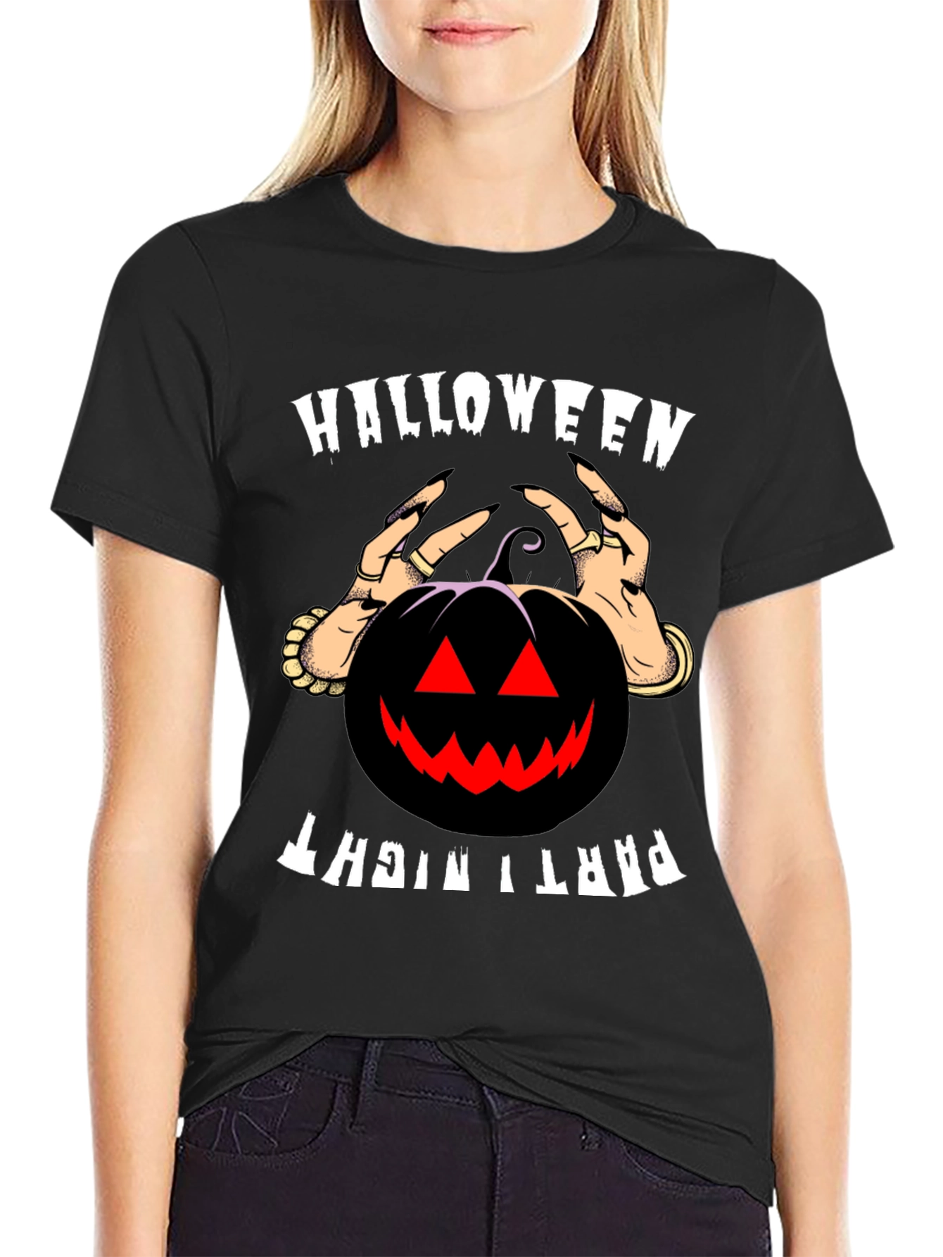 Halloween Party Night Pumpkin Graphic T-Shirt