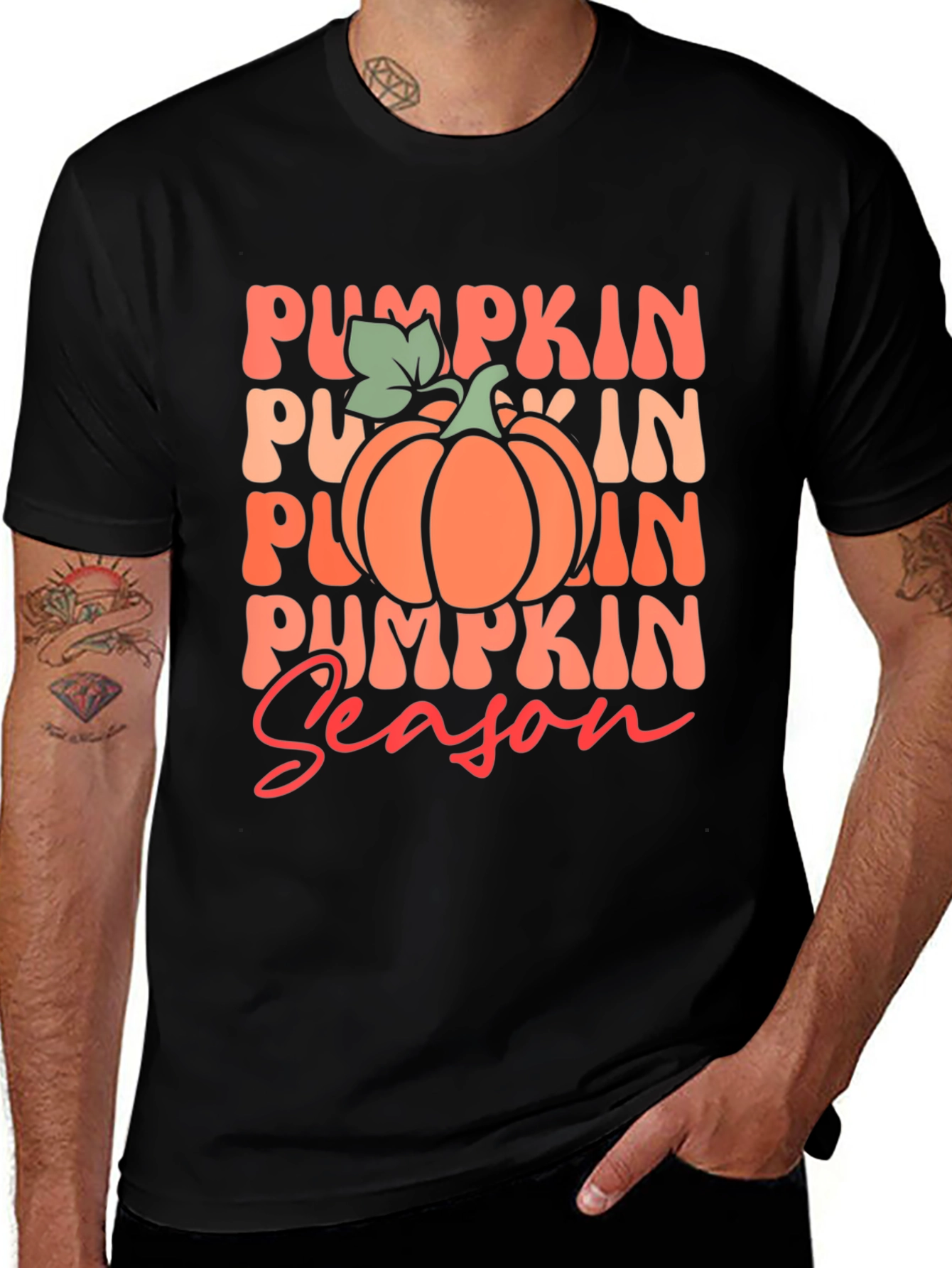 Pumpkin Season Black T-Shirt