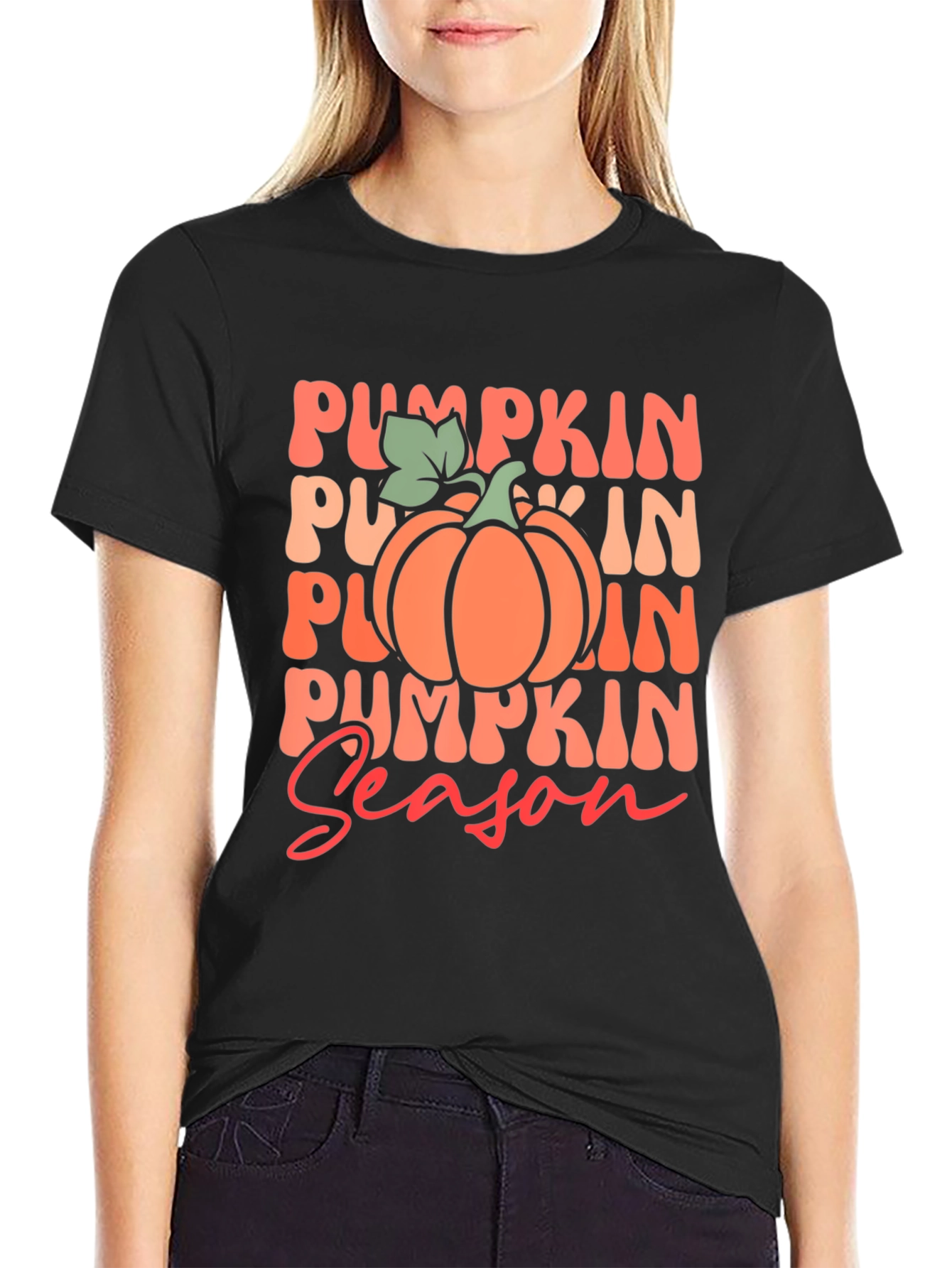 Pumpkin Season Black T-Shirt