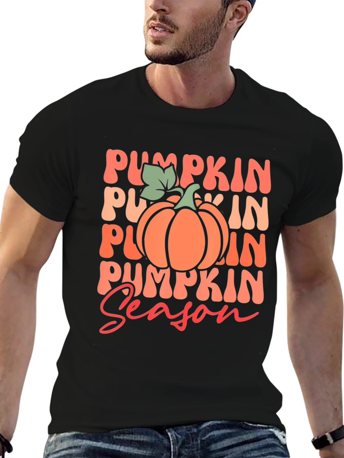 Pumpkin Season Black T-Shirt