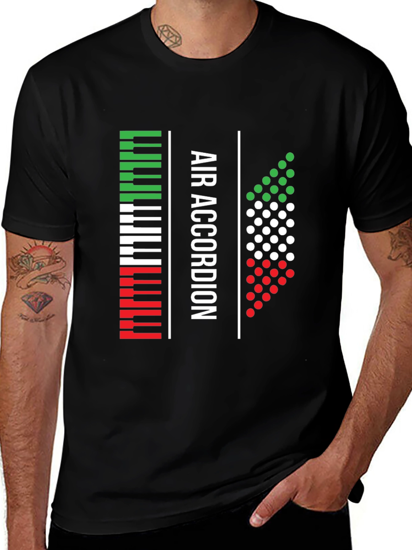 Air Accordion Italian Pride Black T-Shirt