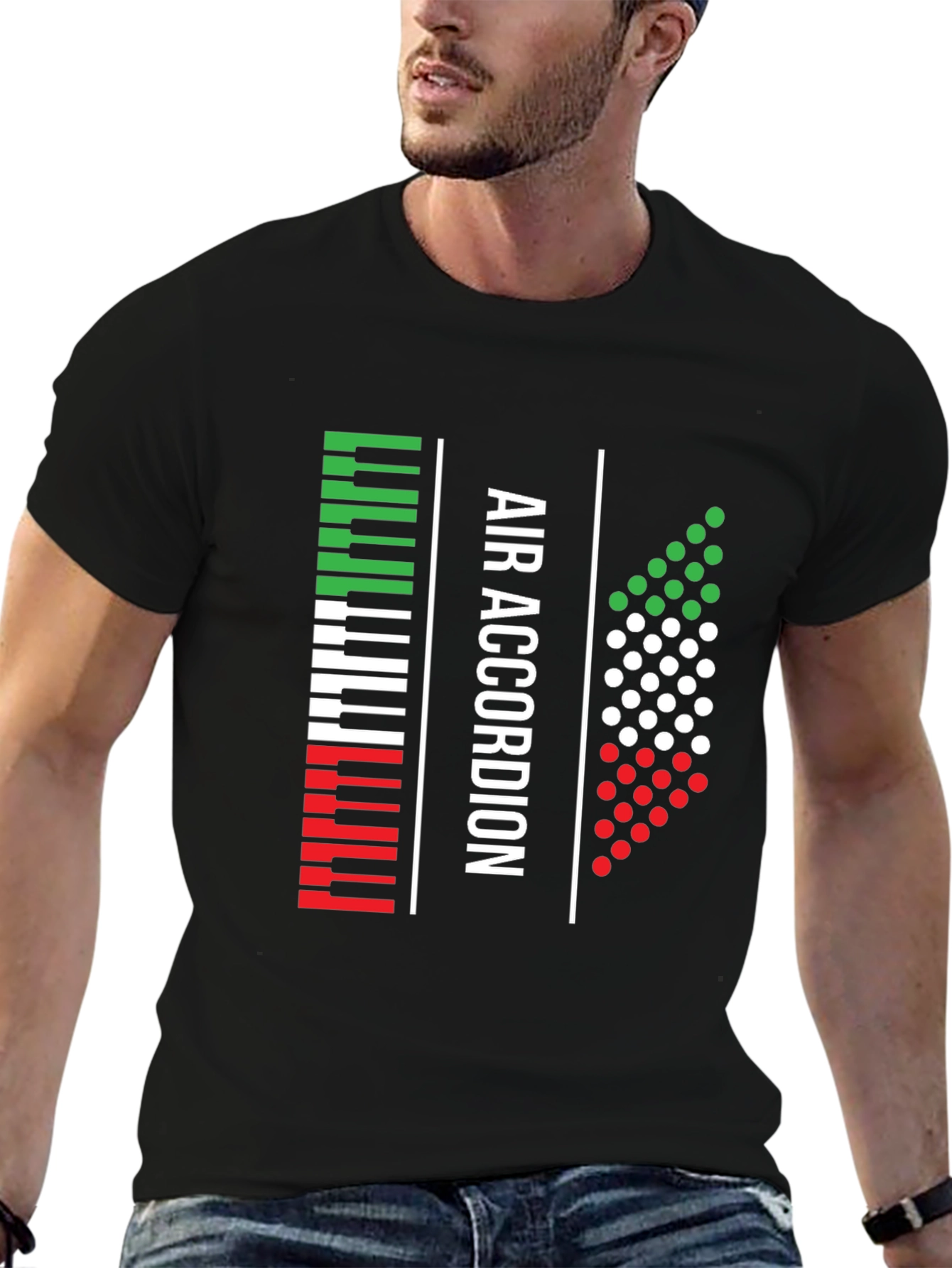 Air Accordion Italian Pride Black T-Shirt