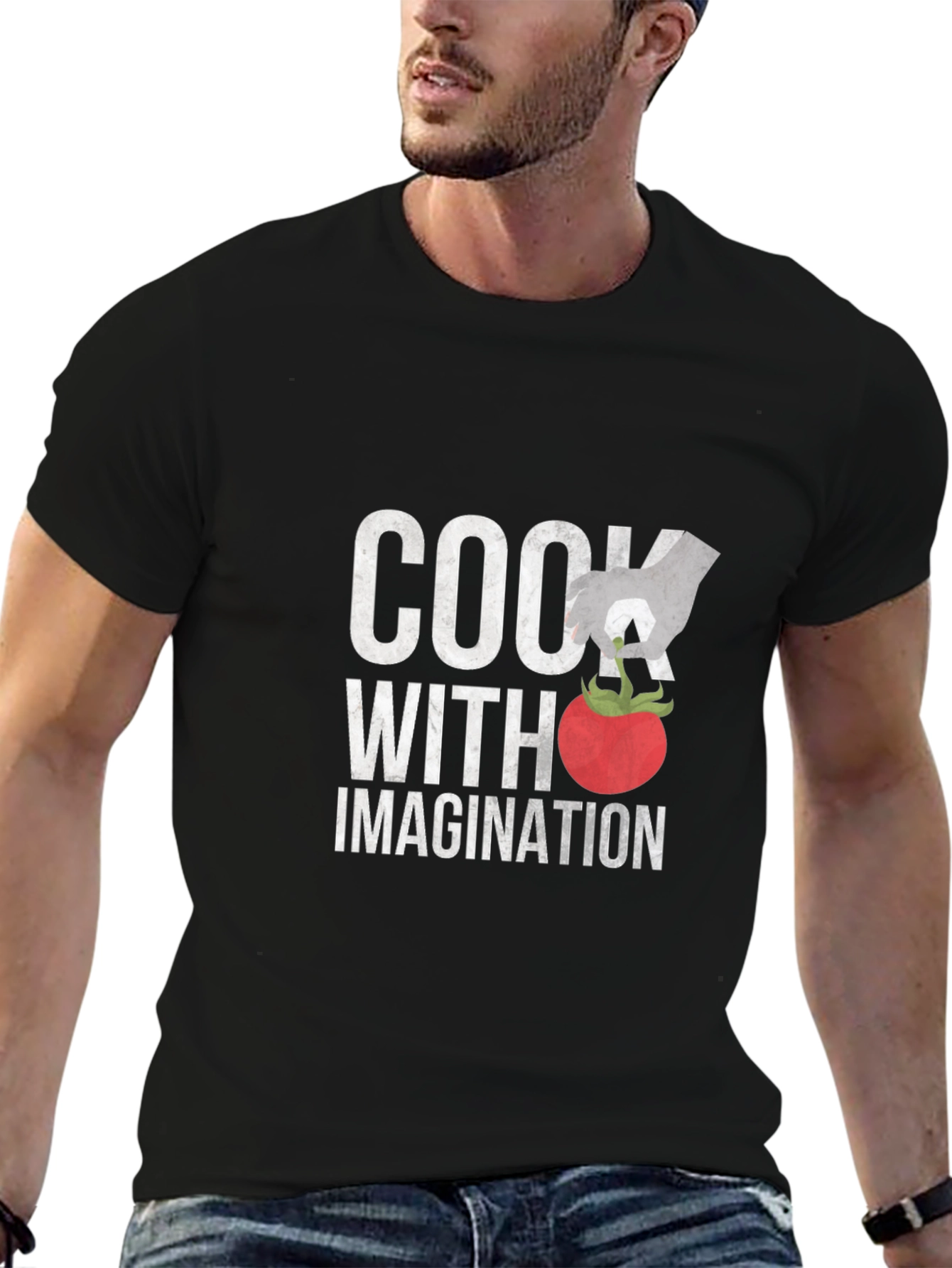 Cook With Imagination Graphic T-Shirt - Unisex Black Tee
