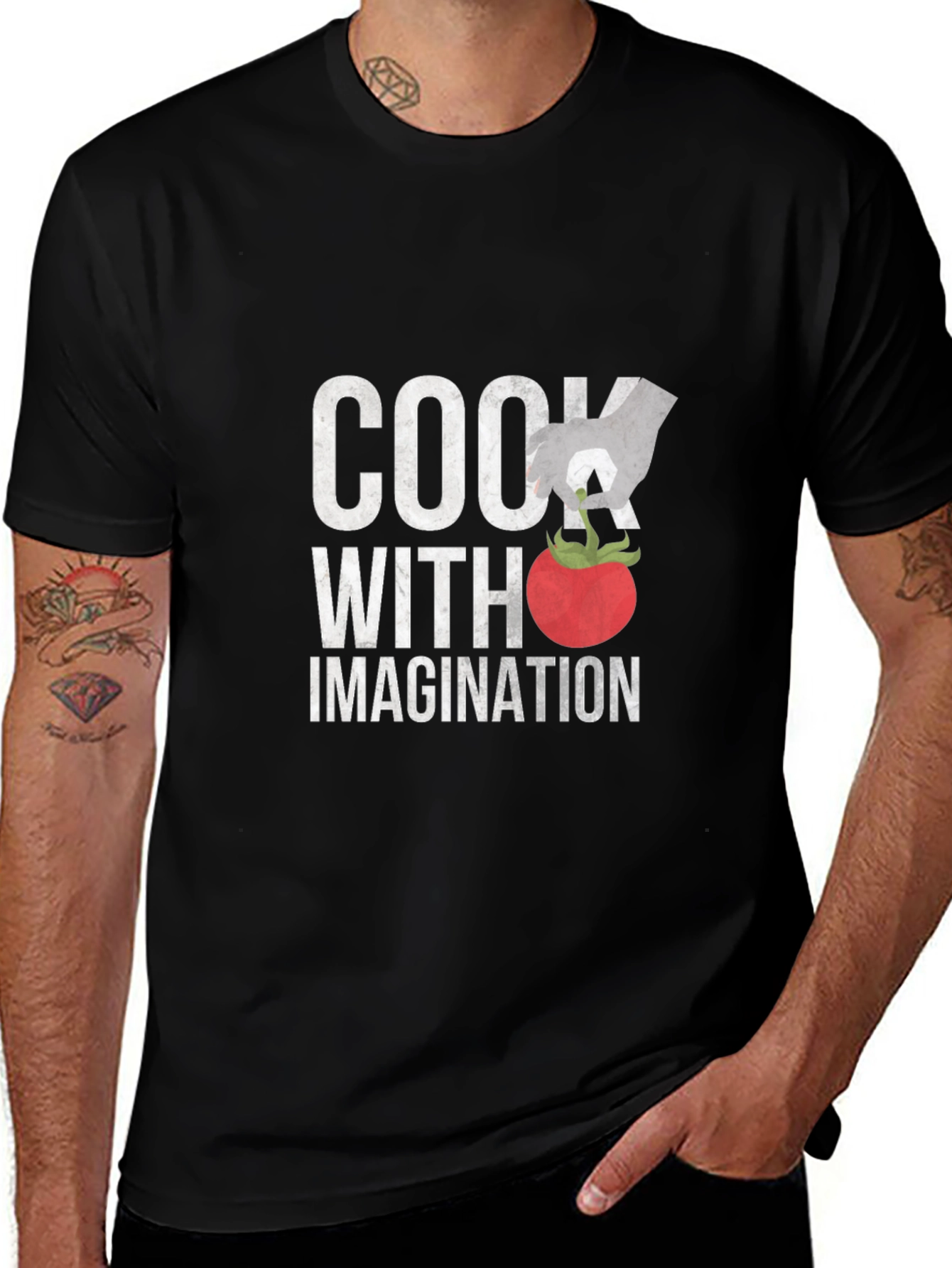 Cook With Imagination Graphic T-Shirt - Unisex Black Tee