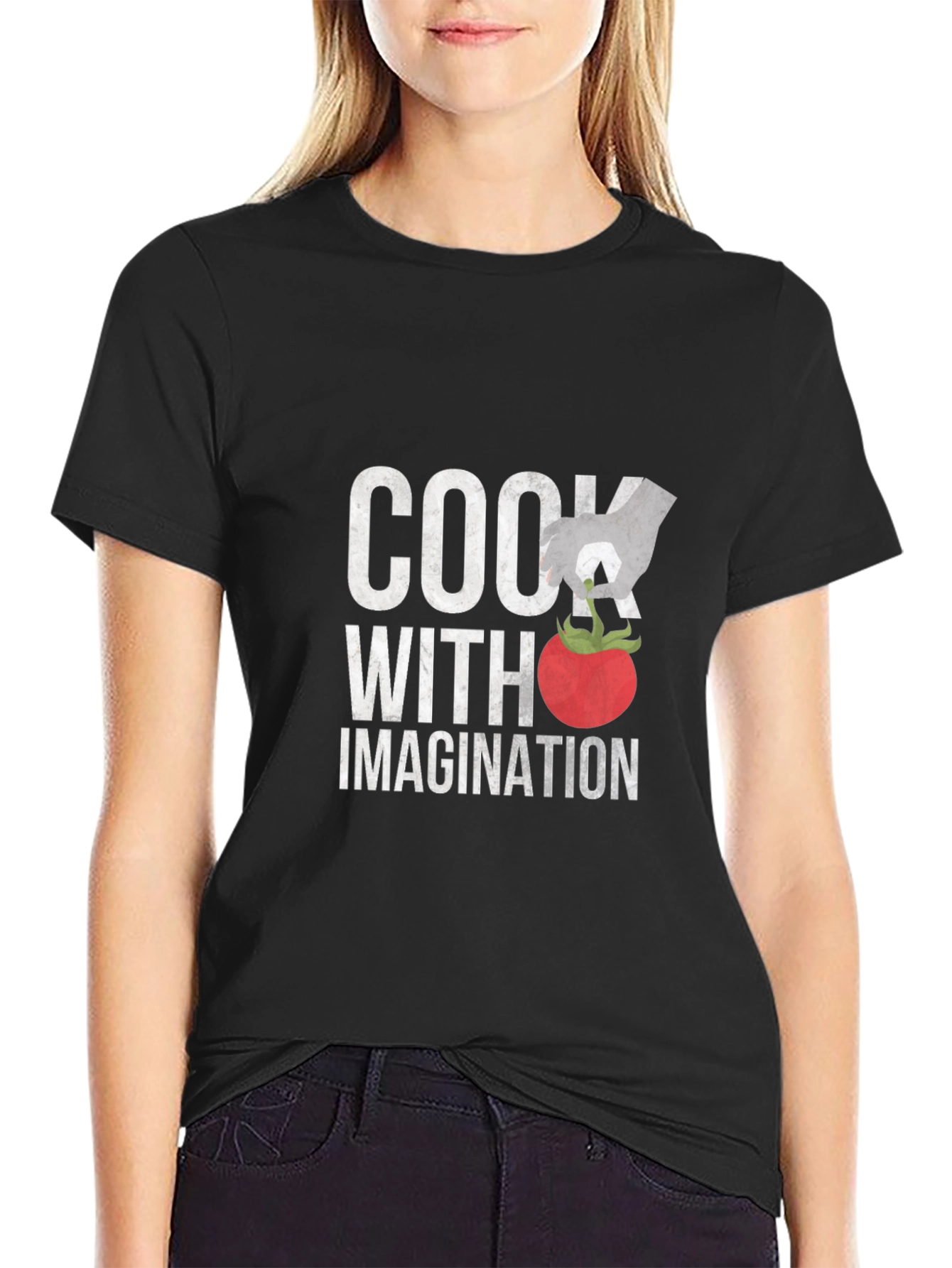 Cook With Imagination Graphic T-Shirt - Unisex Black Tee