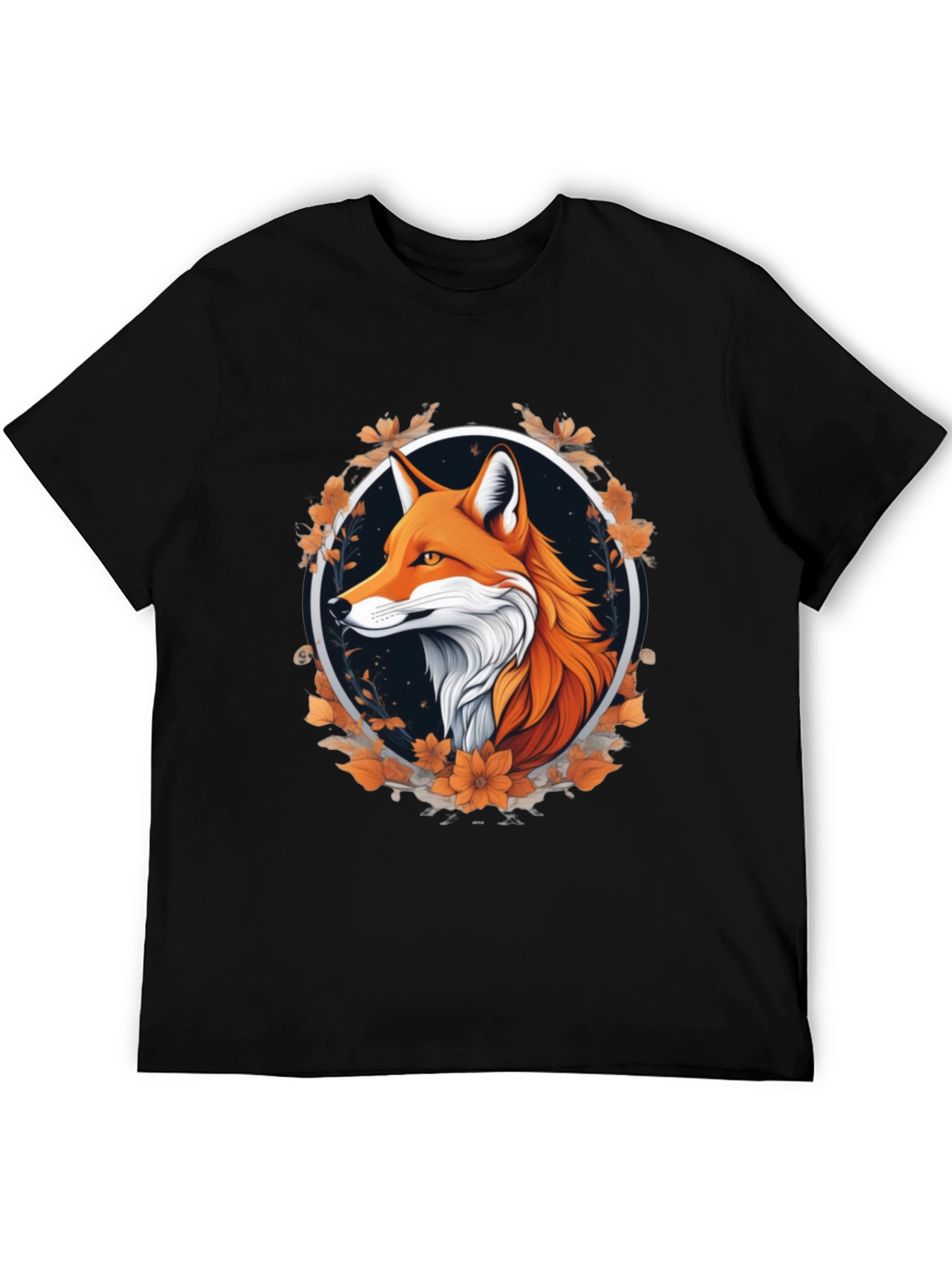 Fox in Floral Circle Graphic Tee