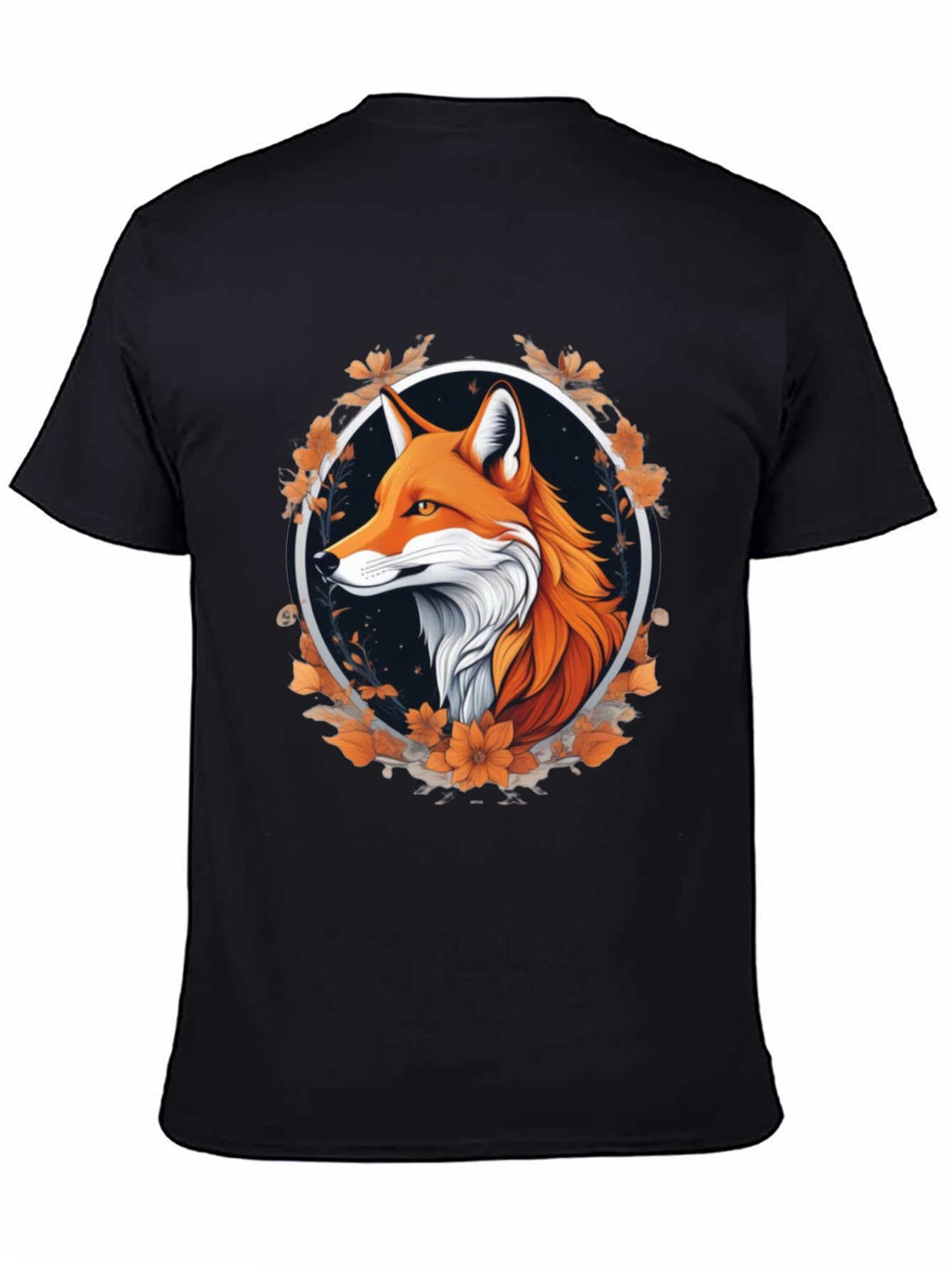 Fox in Floral Circle Graphic Tee
