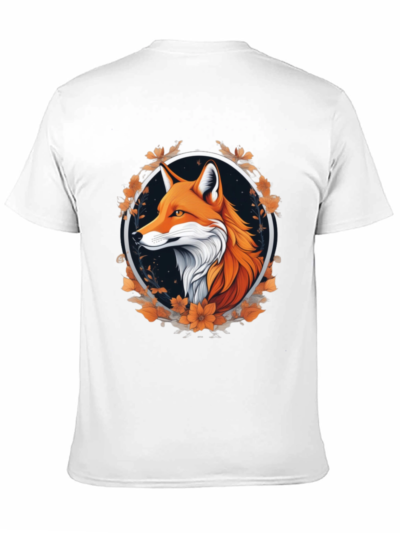 Fox in Floral Circle Graphic Tee