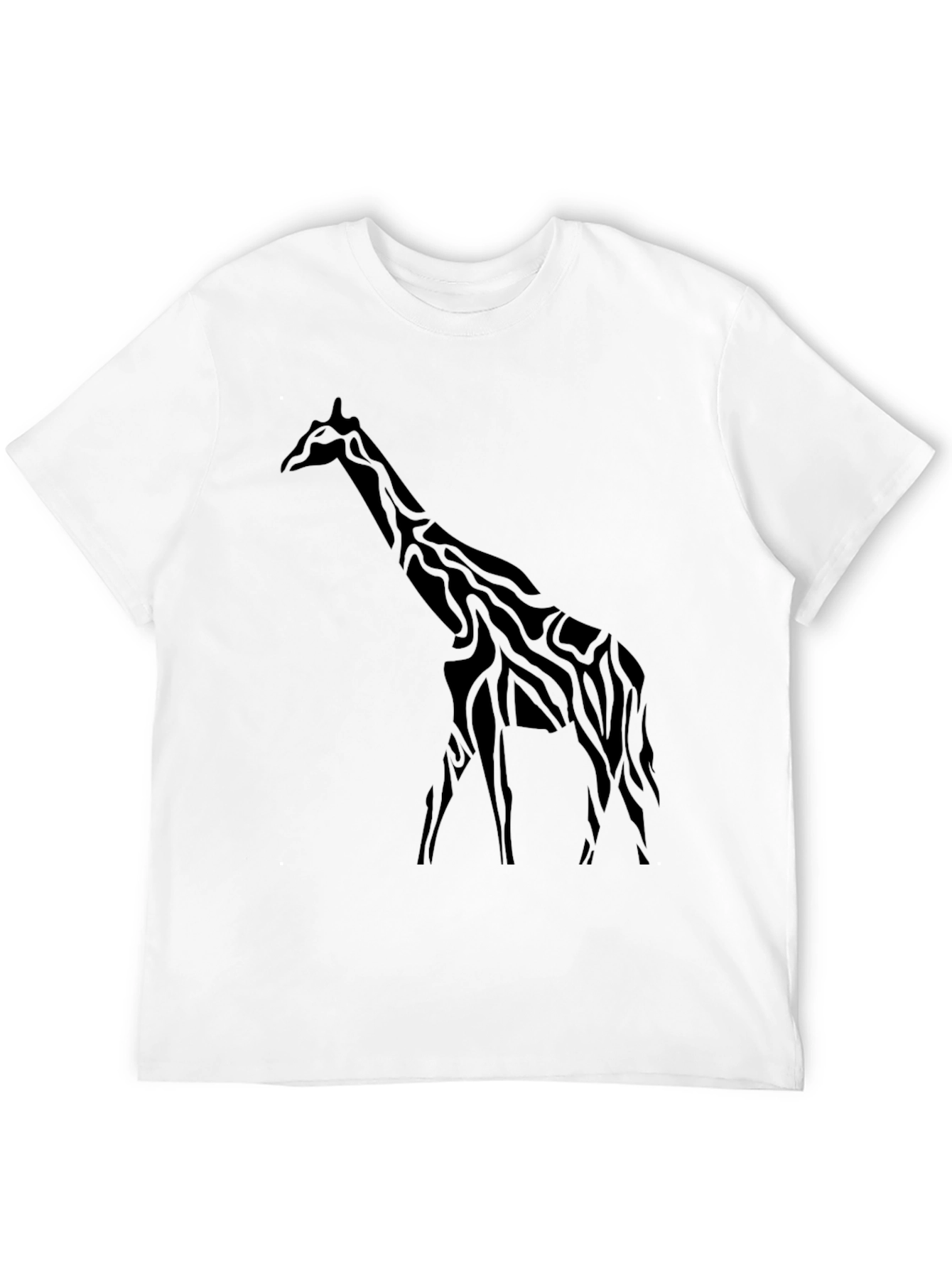 Mens Black Giraffe Graphic Tee