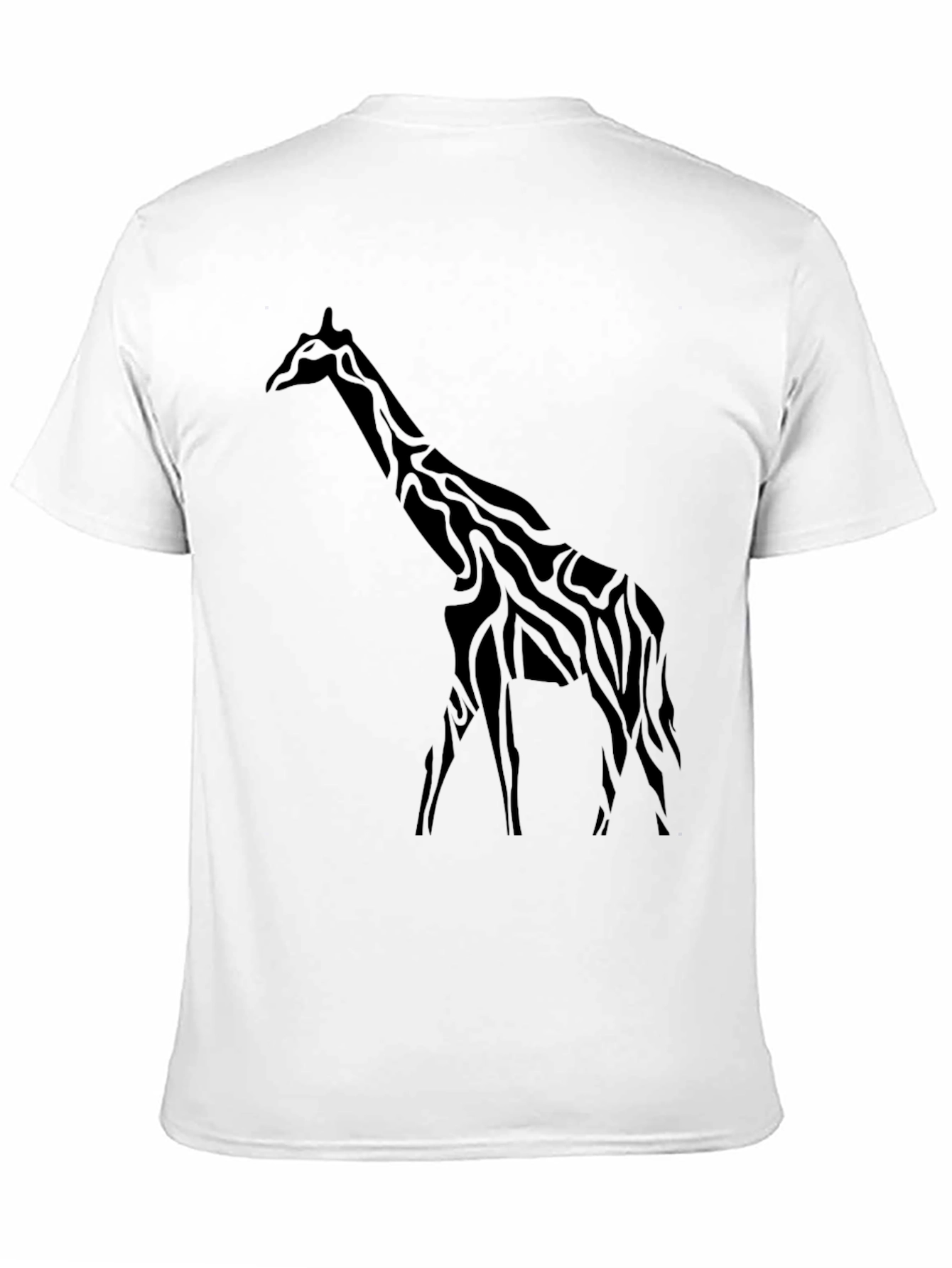 Mens Black Giraffe Graphic Tee