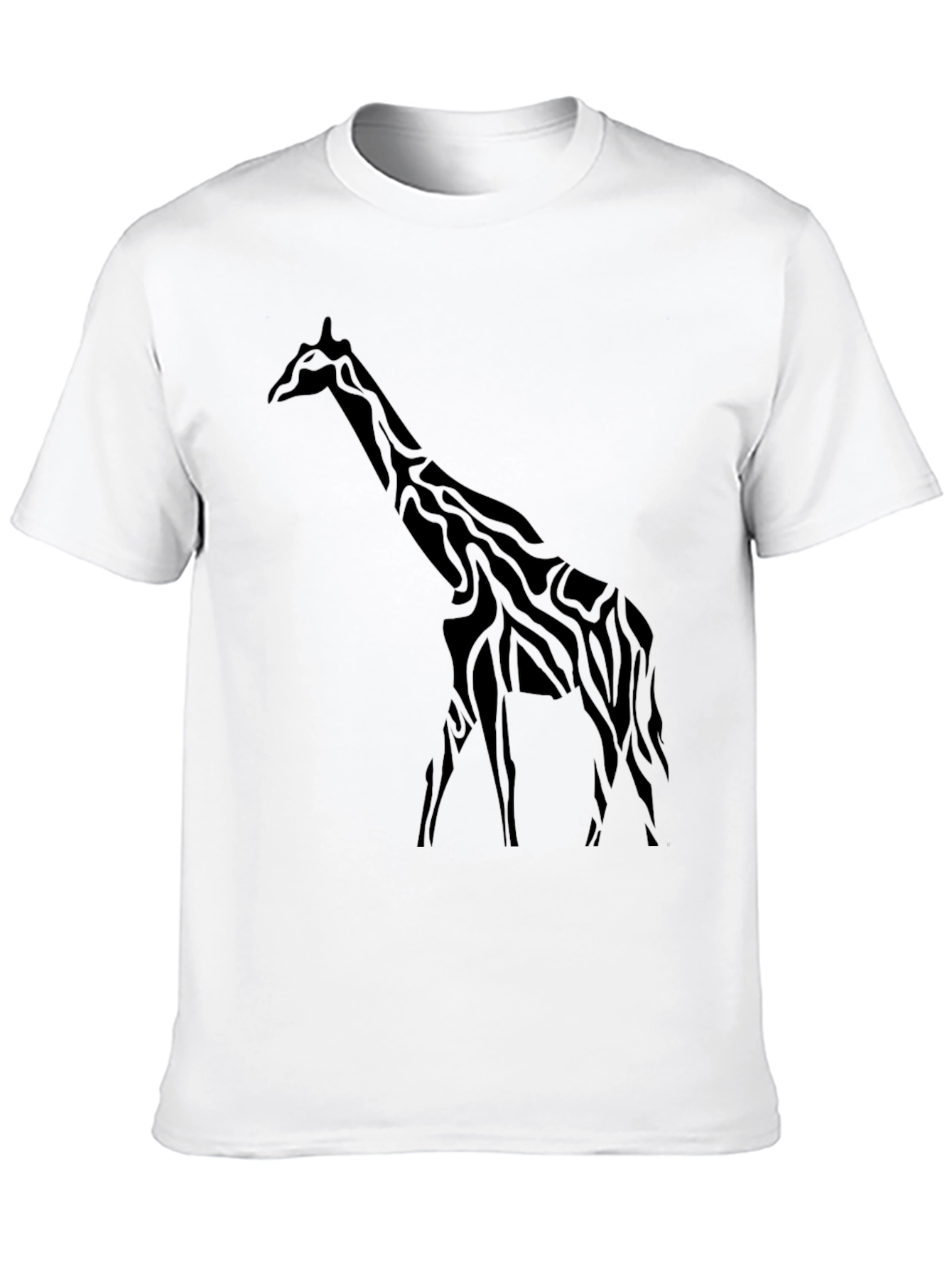 Mens Black Giraffe Graphic Tee