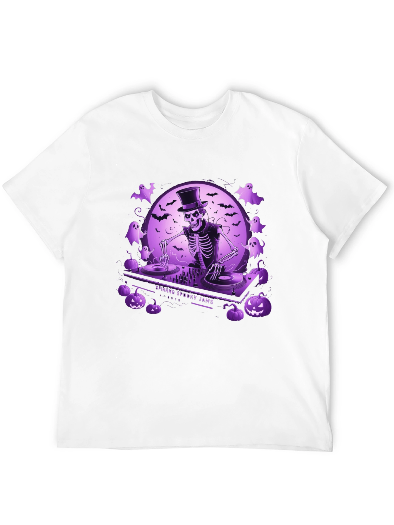 Spooky DJ Skeleton Graphic Tee