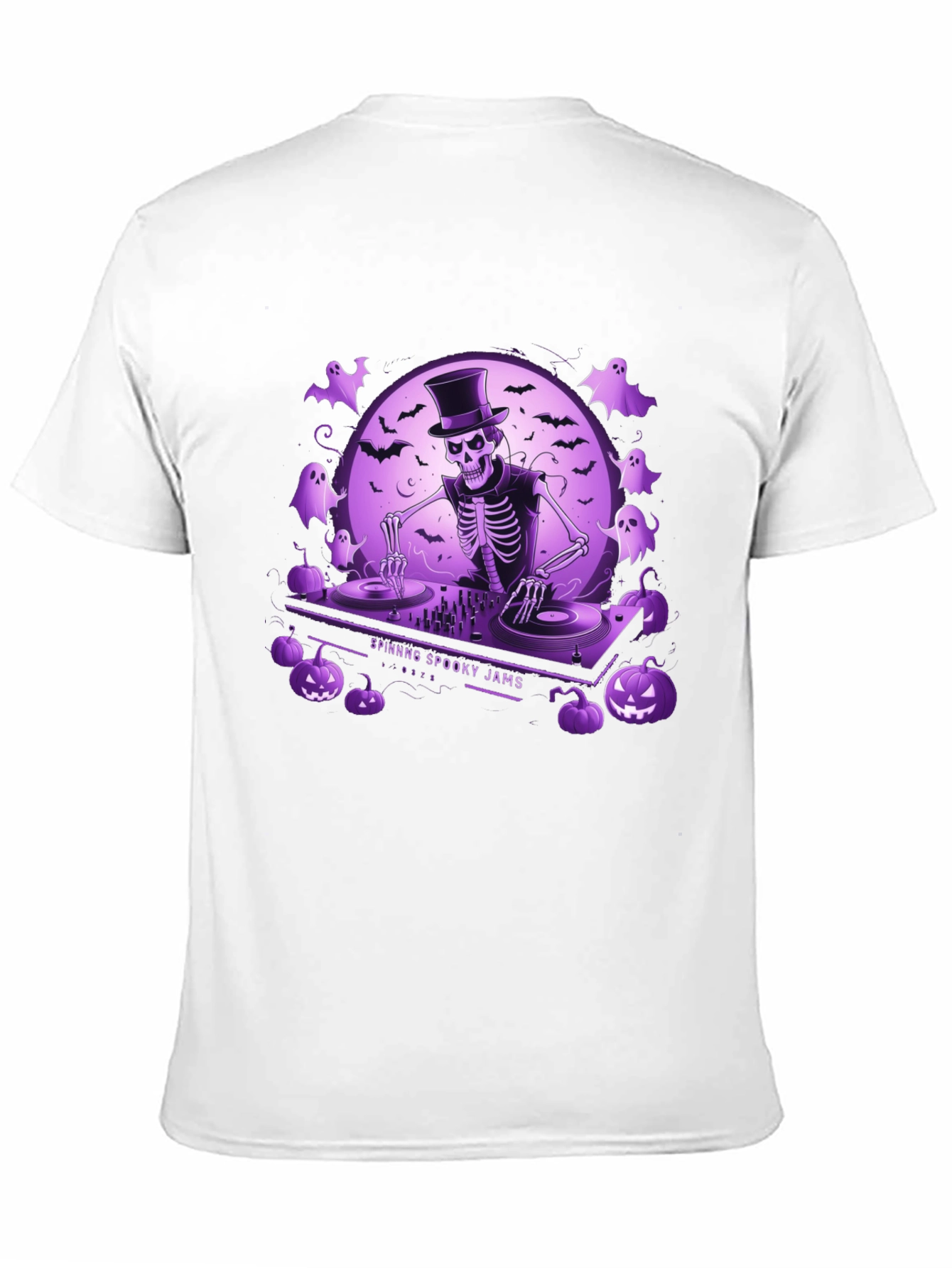 Spooky DJ Skeleton Graphic Tee