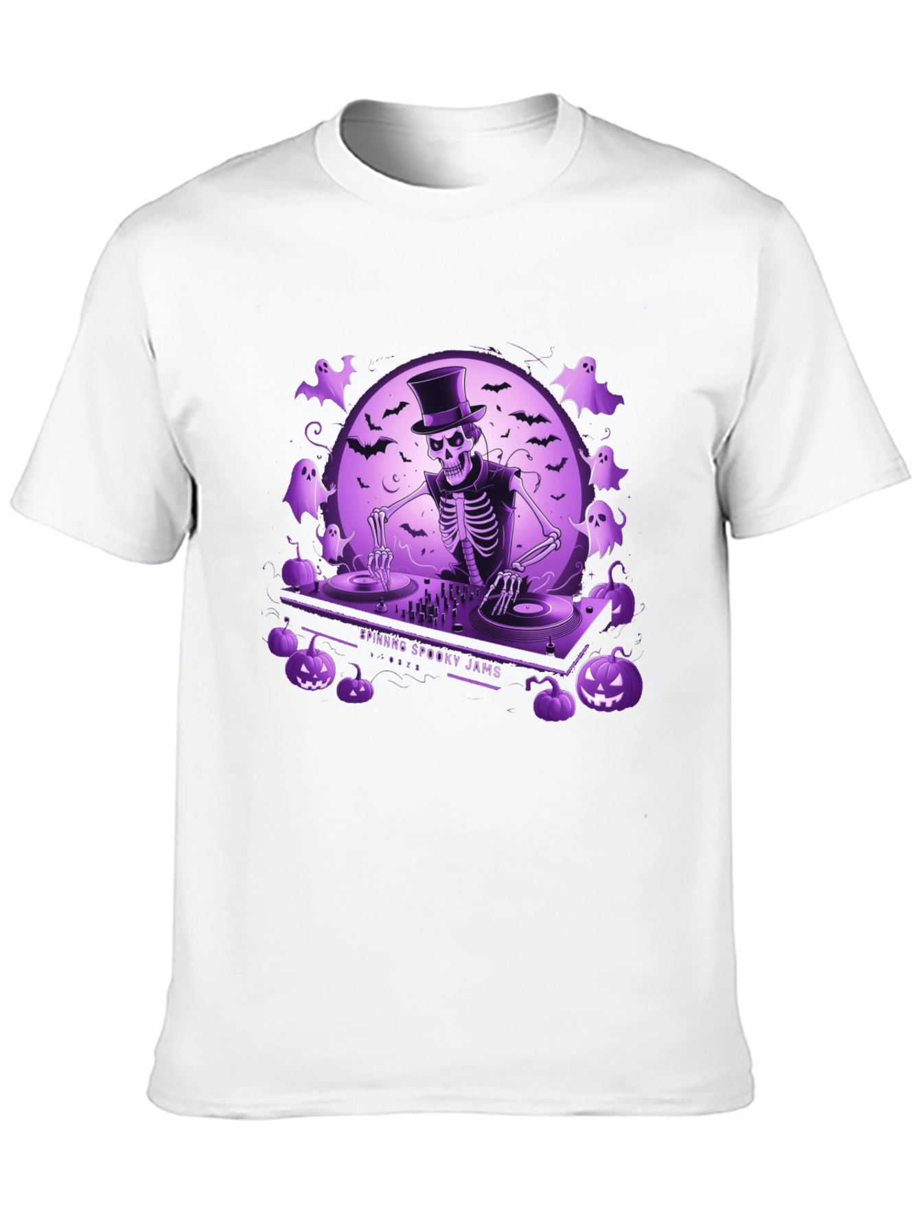 Spooky DJ Skeleton Graphic Tee