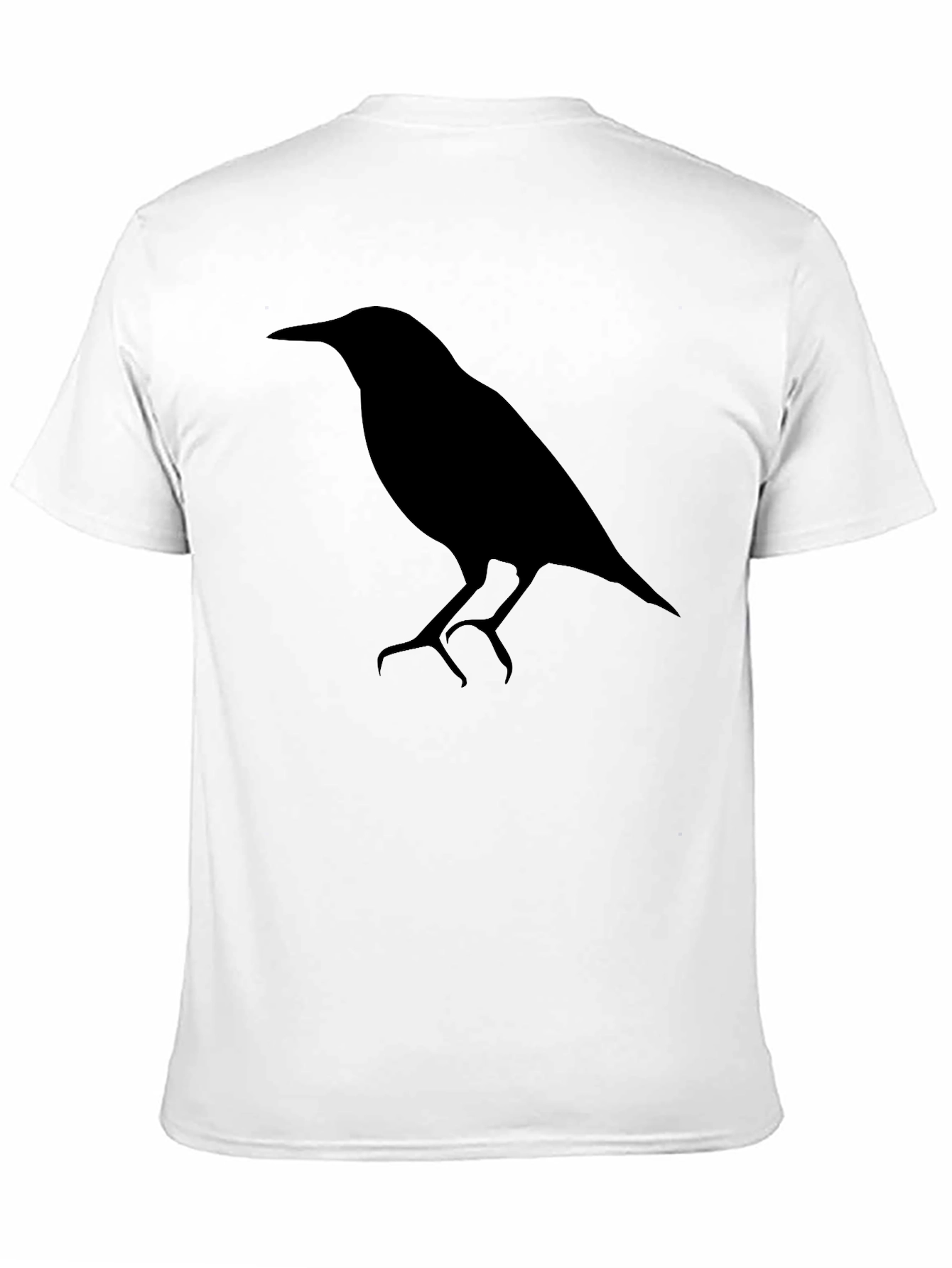 Mens Black T-Shirt with Bird Silhouette Graphic