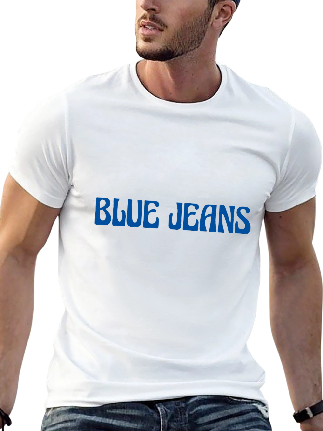 Blue Jeans Graphic Tee - Black Cotton Casual Shirt