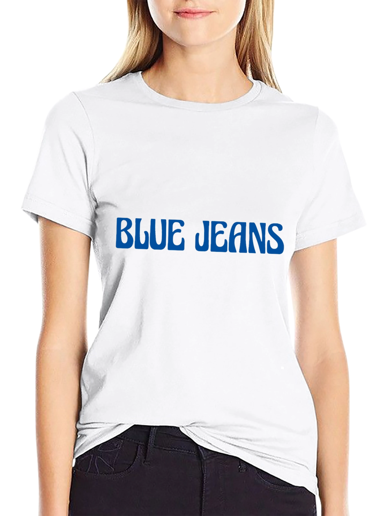Blue Jeans Graphic Tee - Black Cotton Casual Shirt
