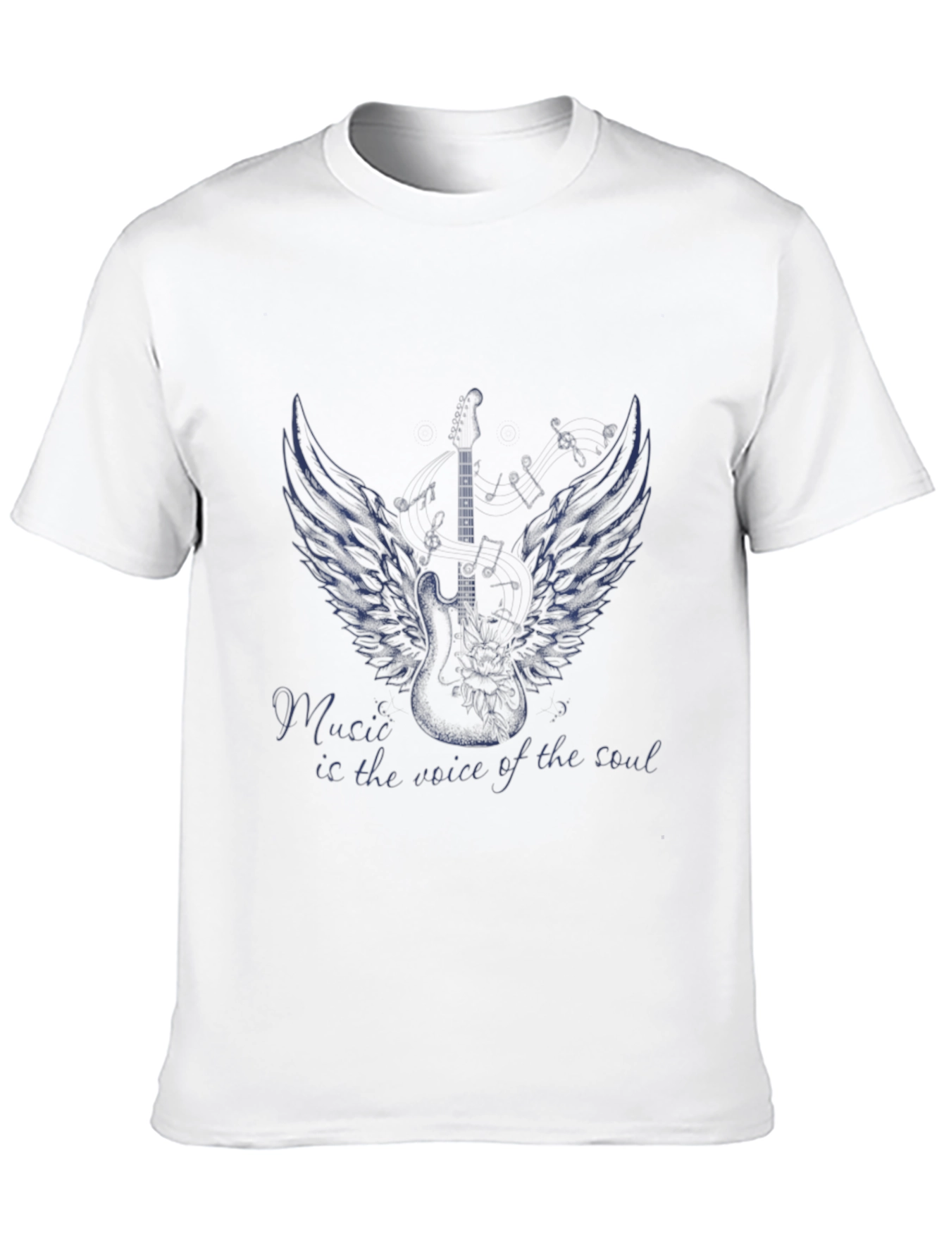 Music is the Voice T-Shirt - Guitar Wings