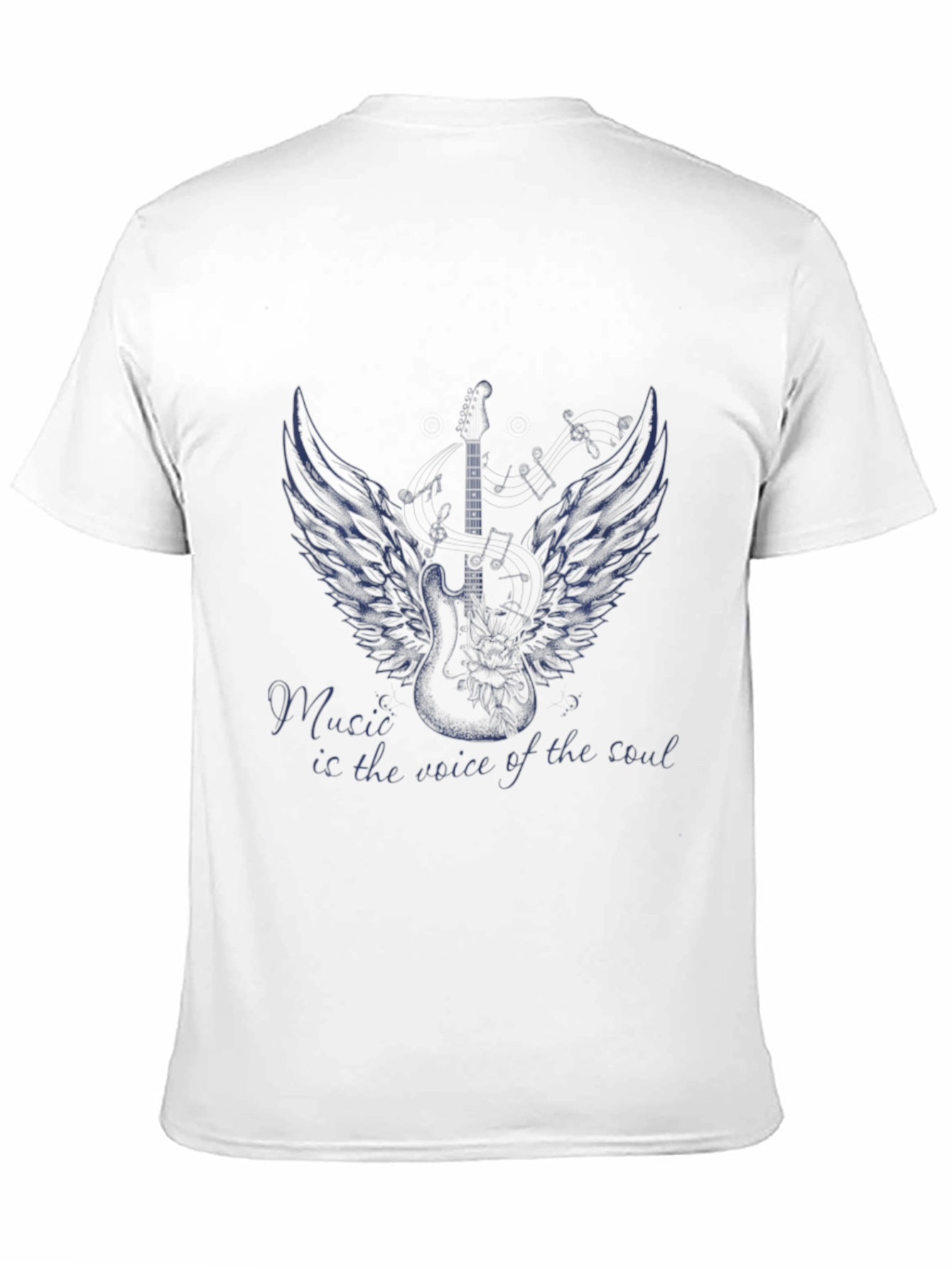 Music is the Voice T-Shirt - Guitar Wings