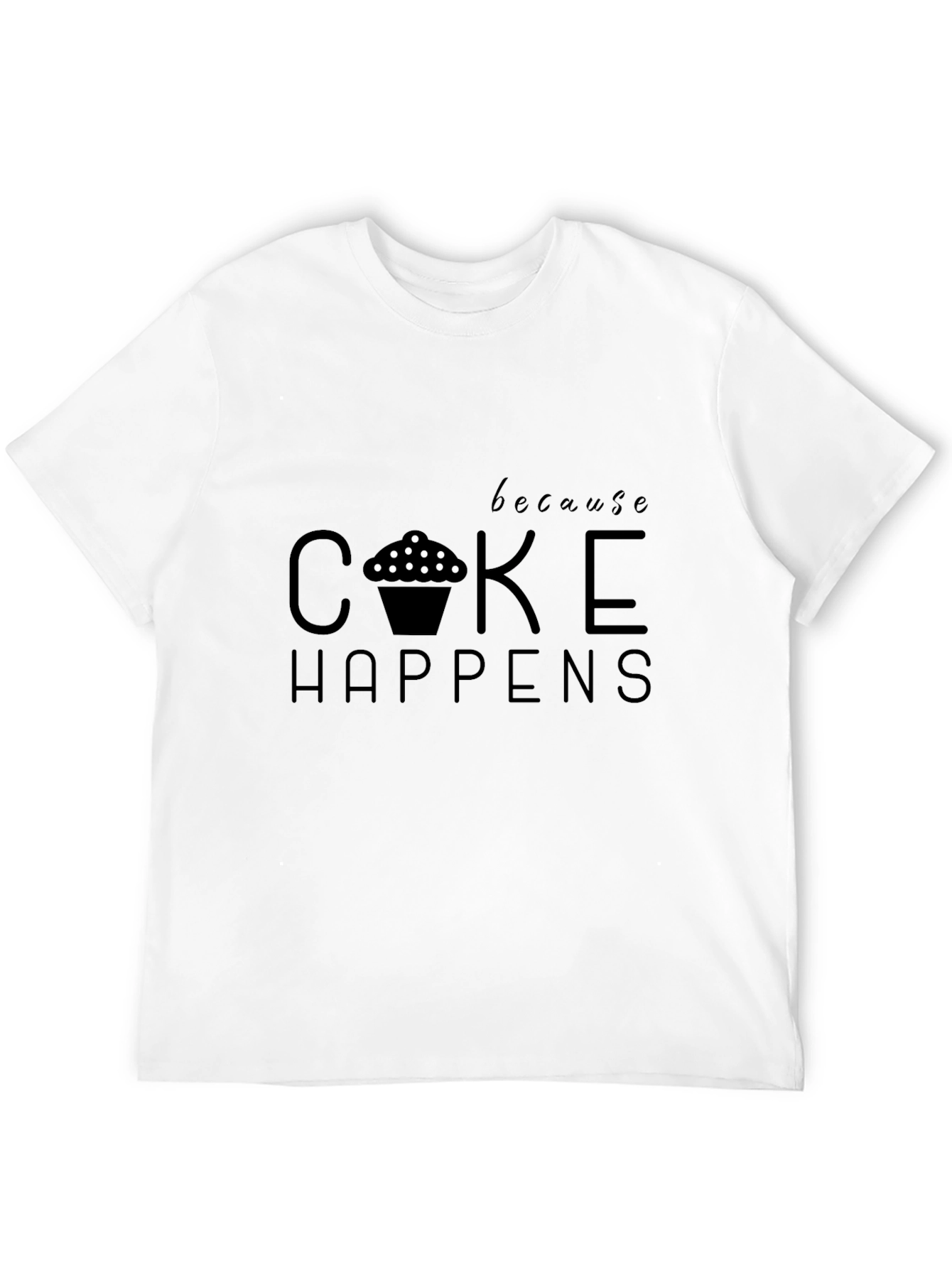 Cake Happens Mens Graphic Tee - Black T-Shirt