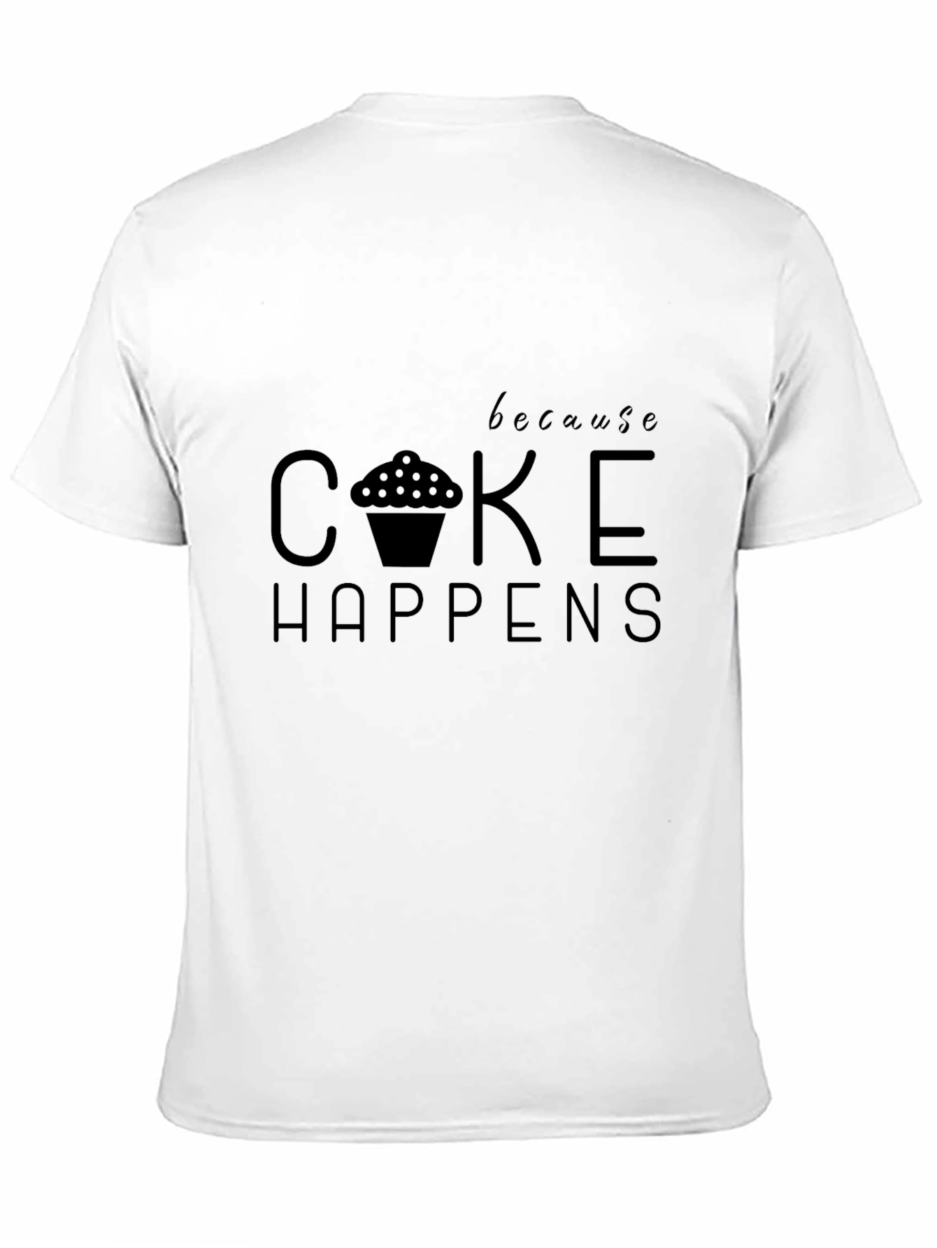 Cake Happens Mens Graphic Tee - Black T-Shirt