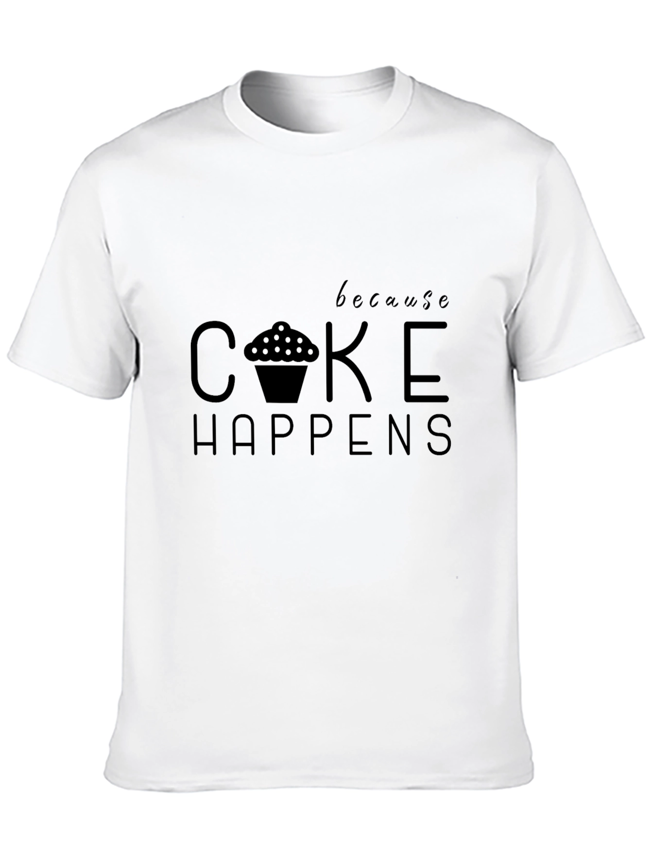 Cake Happens Mens Graphic Tee - Black T-Shirt