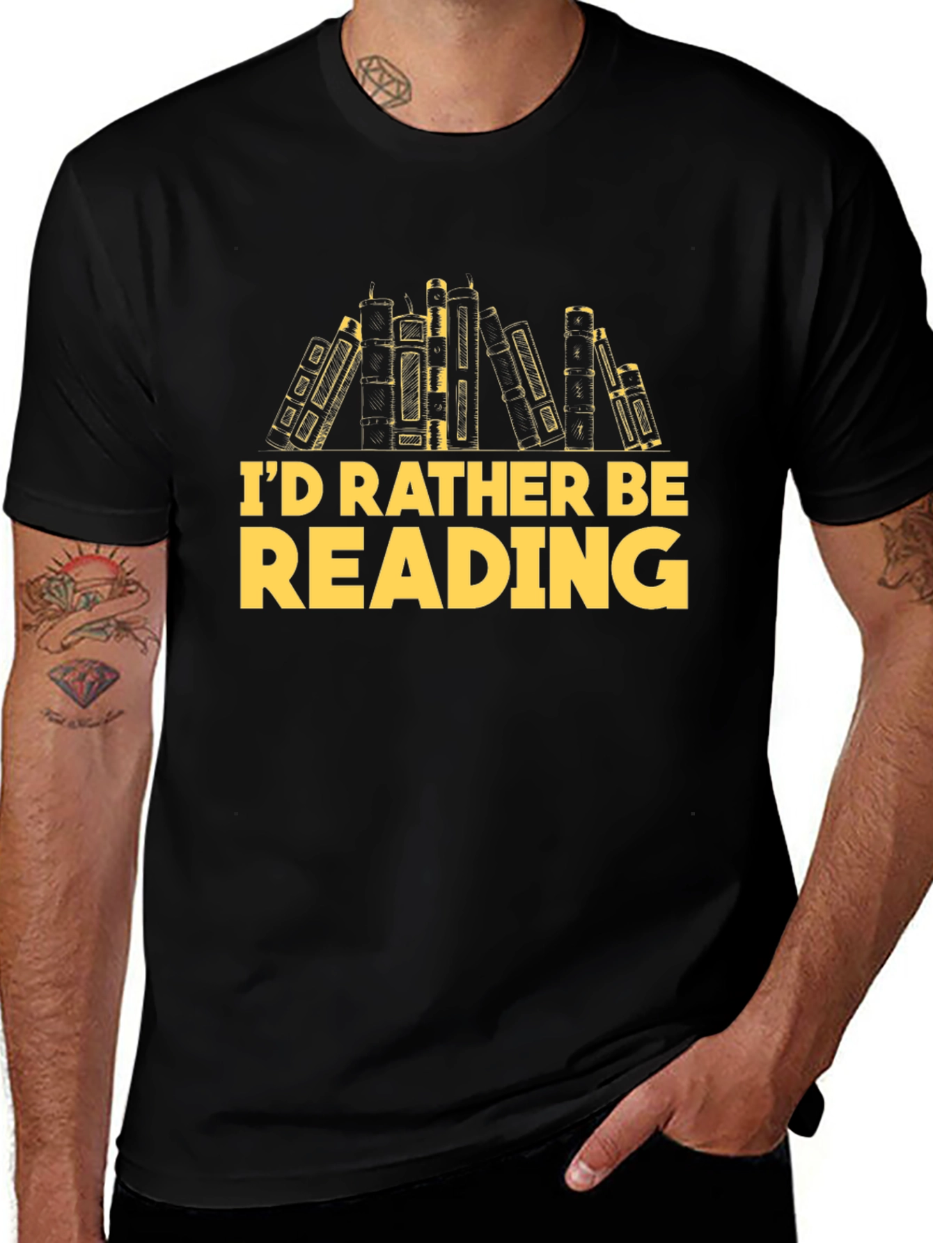 Id Rather Be Reading T-Shirt Bookworm Gift