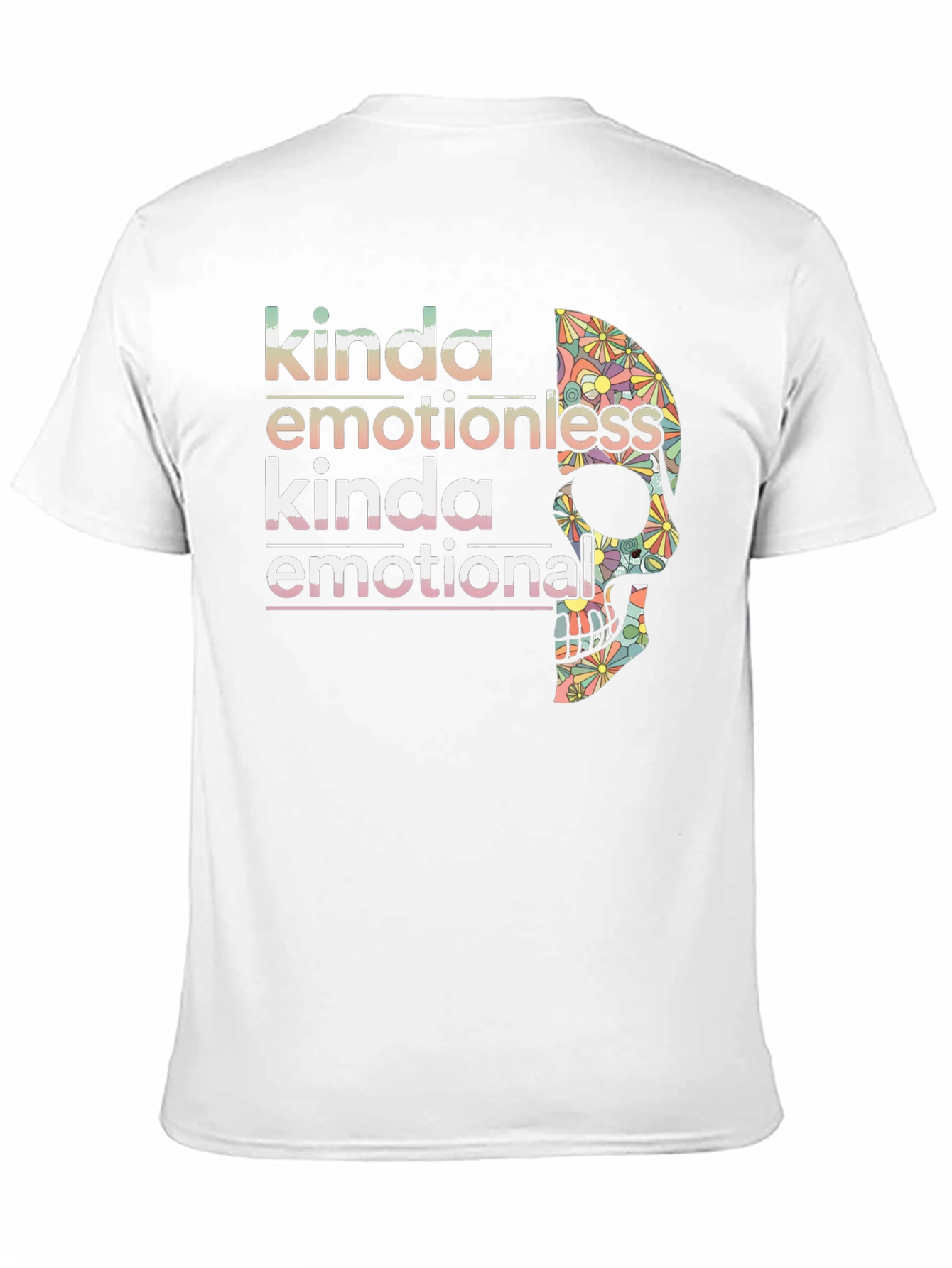 Kinda Emotionless Skull Graphic Tee - Black