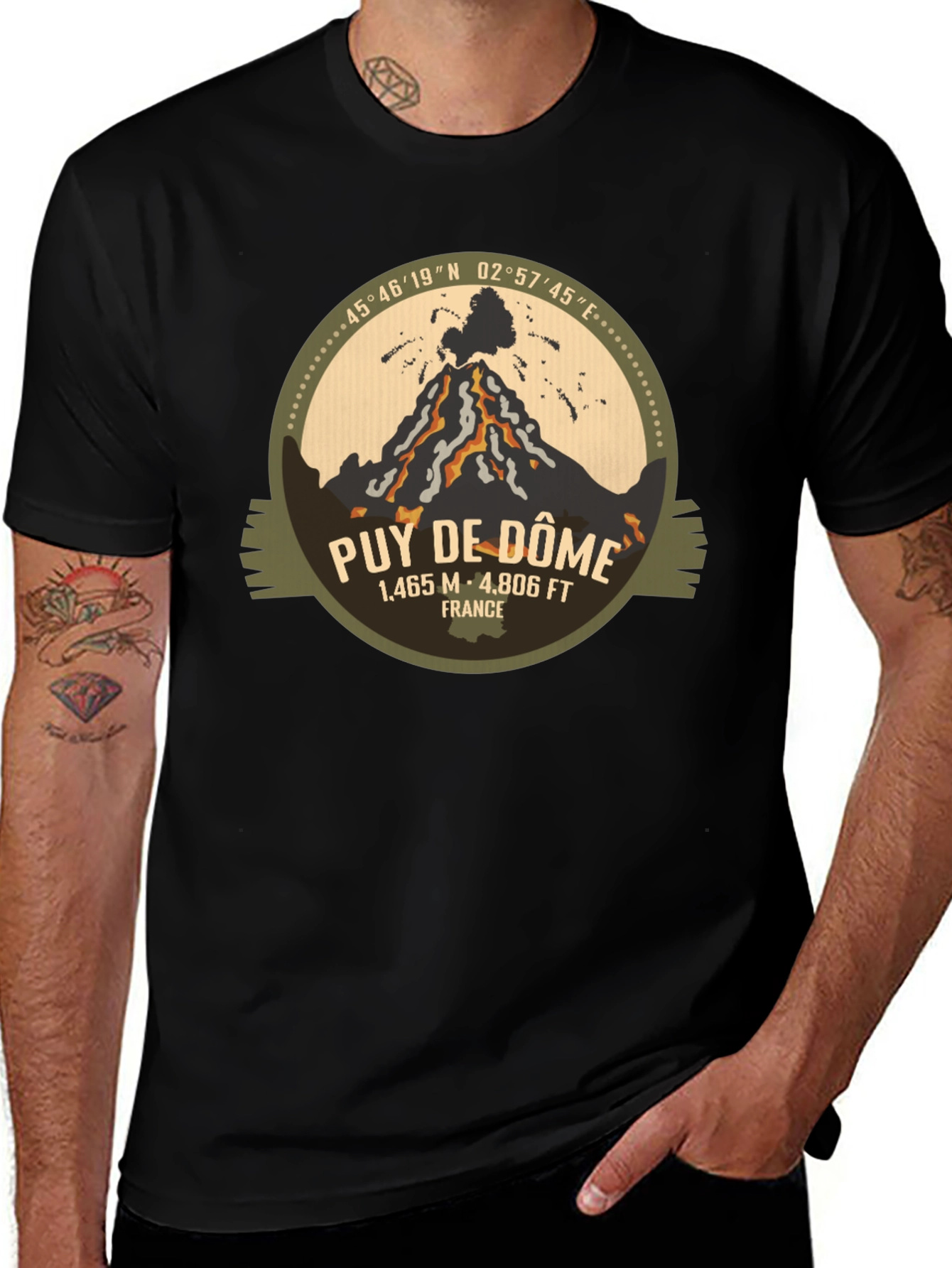 Puy de Dôme Graphic T-Shirt - Mountain Design