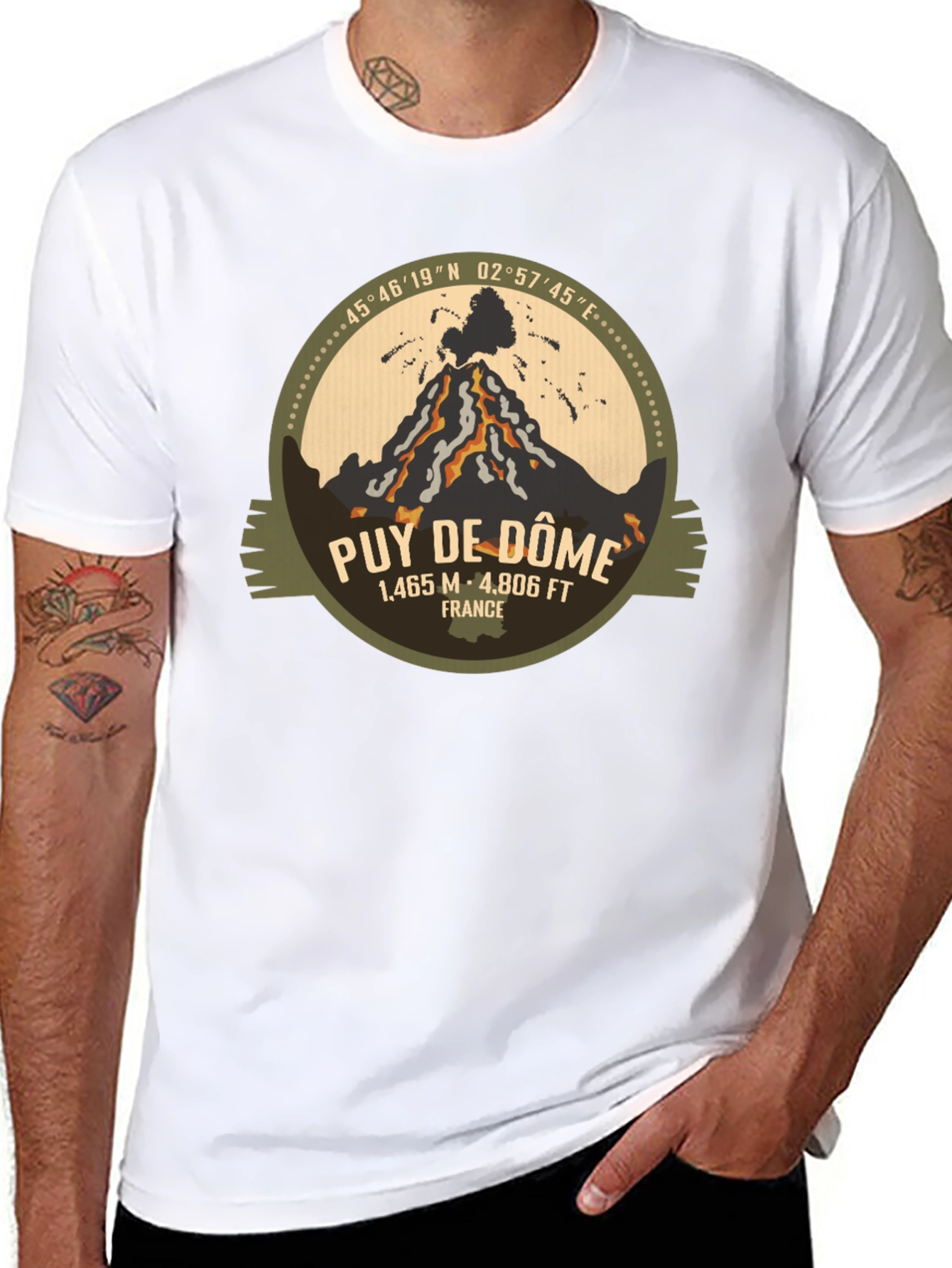 Puy de Dôme Graphic T-Shirt - Mountain Design