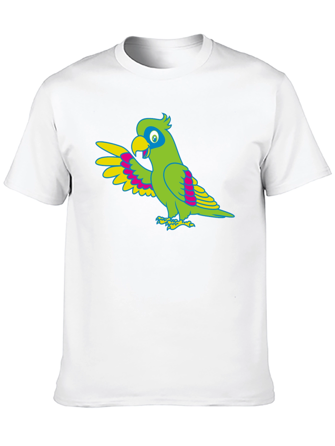 Parrot Graphic Tee - Black Cotton T-Shirt