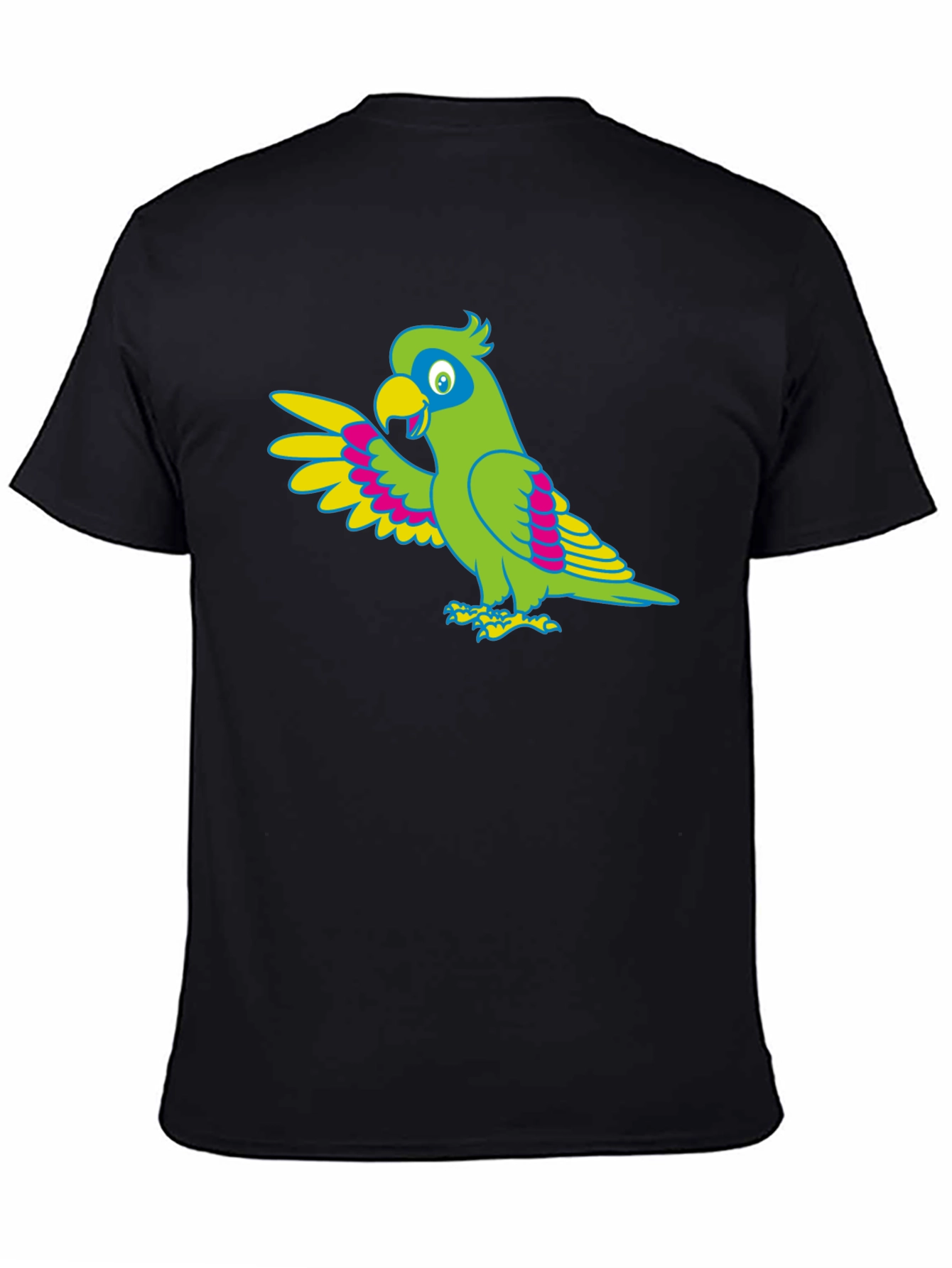 Parrot Graphic Tee - Black Cotton T-Shirt