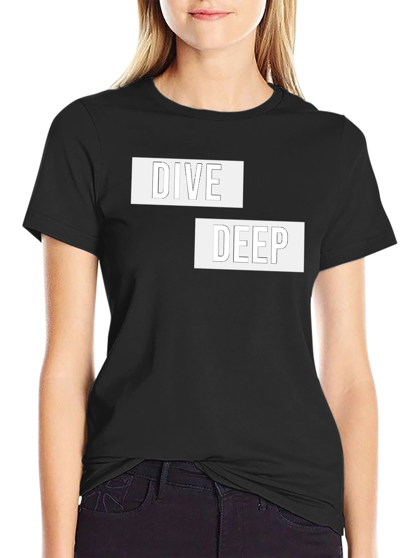 Dive Deep Graphic Tee - Black Cotton Comfort